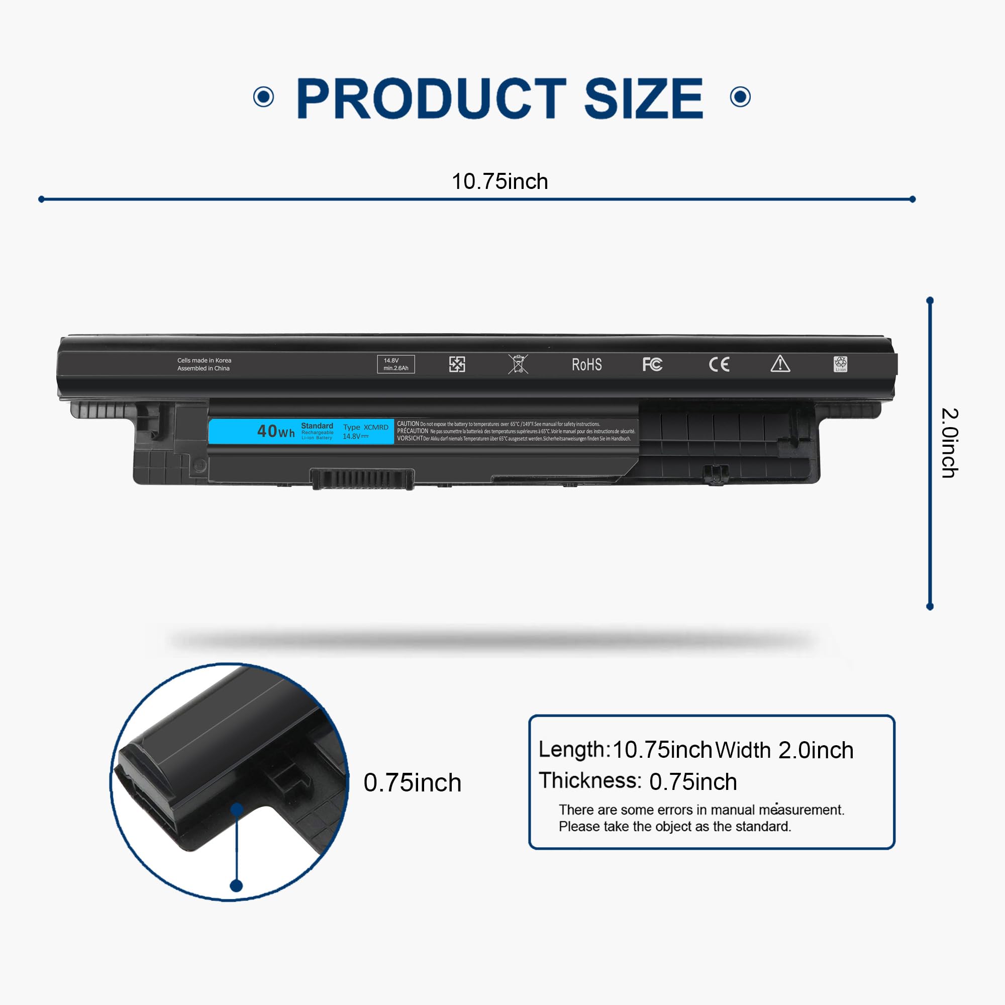 Foto 4 pulgar | Batería Tevelmick Xcmrd De 40 Wh, 14,8 V Para Dell Inspiron 15 - Venta Internacional.