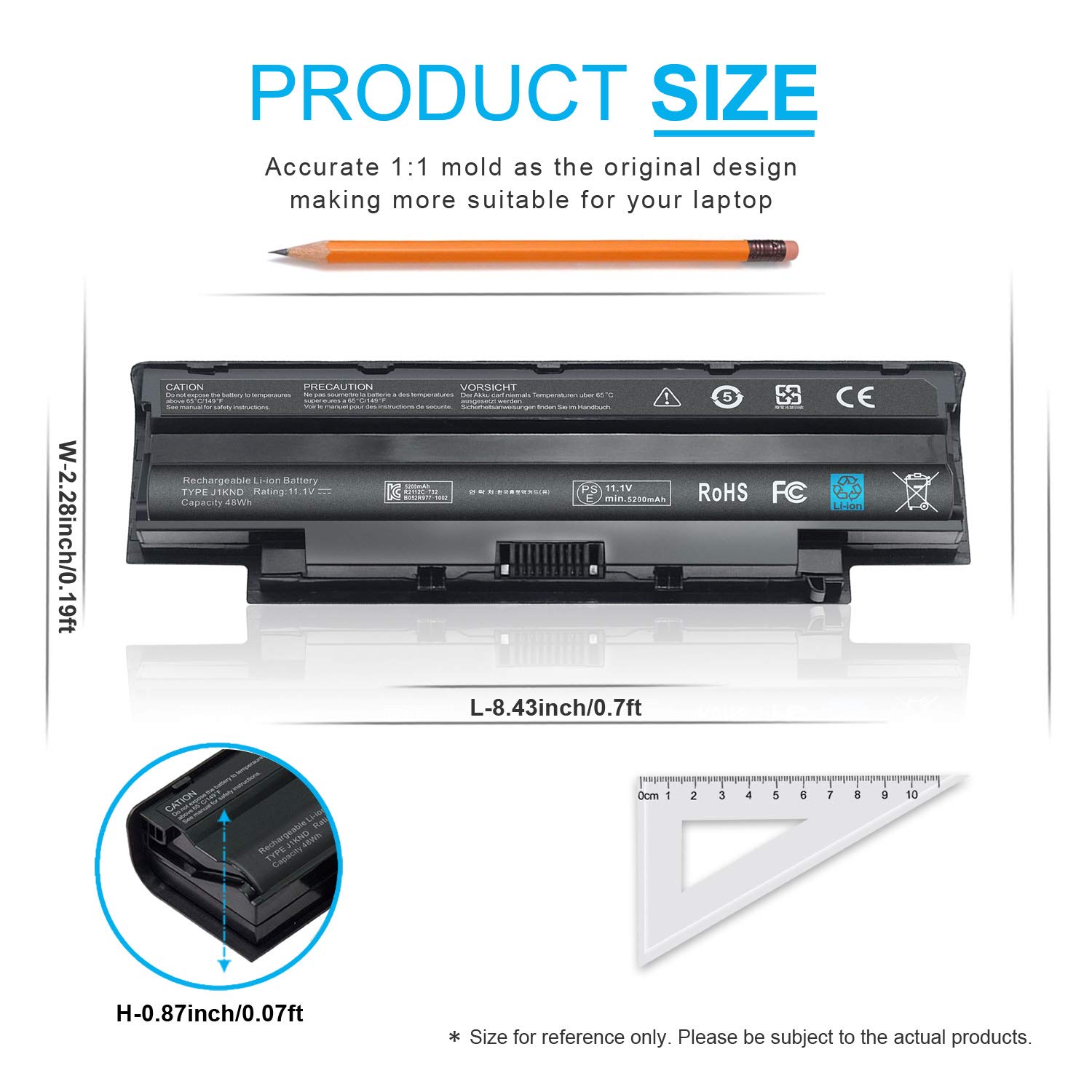 Foto 3 pulgar | Batería Emanjor J1knd De 11,1 V Y 48 Wh Para Dell Inspiron 15r N5010 - Venta Internacional.