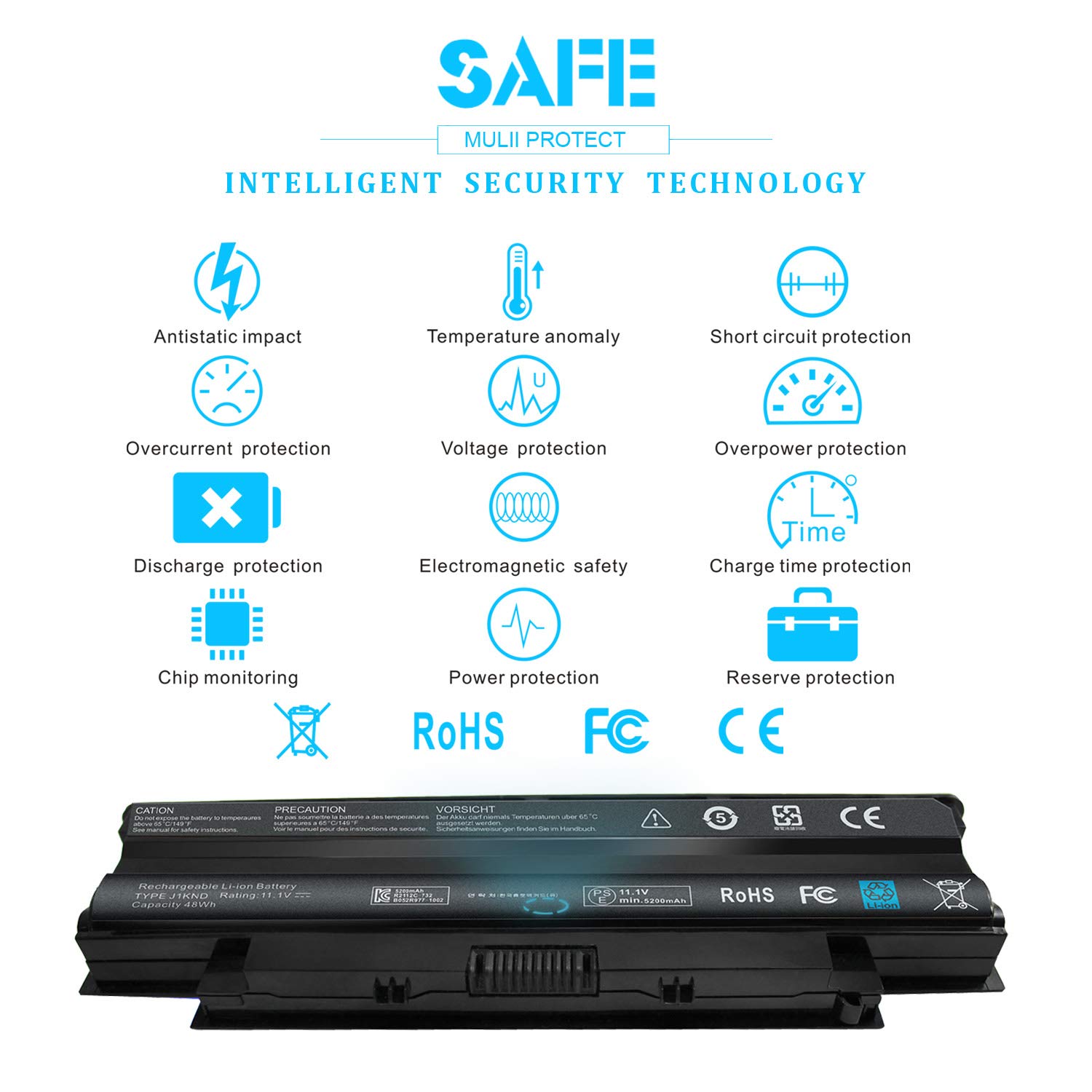 Foto 7 | Batería Emanjor J1knd De 11,1 V Y 48 Wh Para Dell Inspiron 15r N5010 - Venta Internacional.