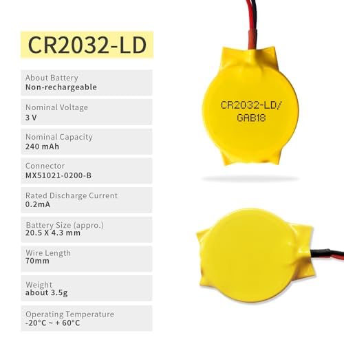 Foto 3 pulgar | Batería Cmos Eemb Cr2032 3 V 240 Mah Con Cable Para Alienware M11 - Venta Internacional.