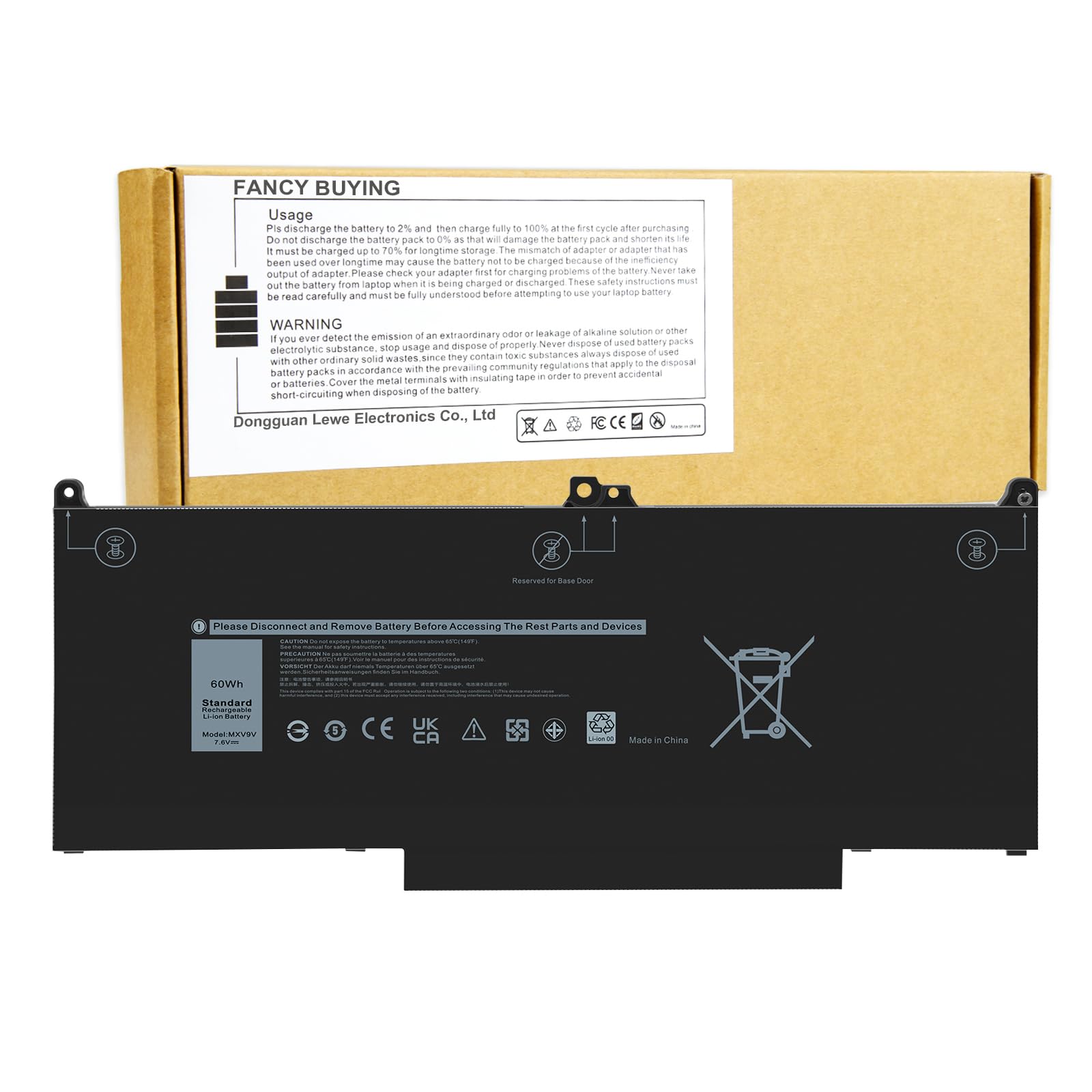 Batería Portátil Fancy Buying Mxv9v 60 Wh Para Dell Latitude E7400 E7300 5300 5310 7300 7400 - Venta Internacional.