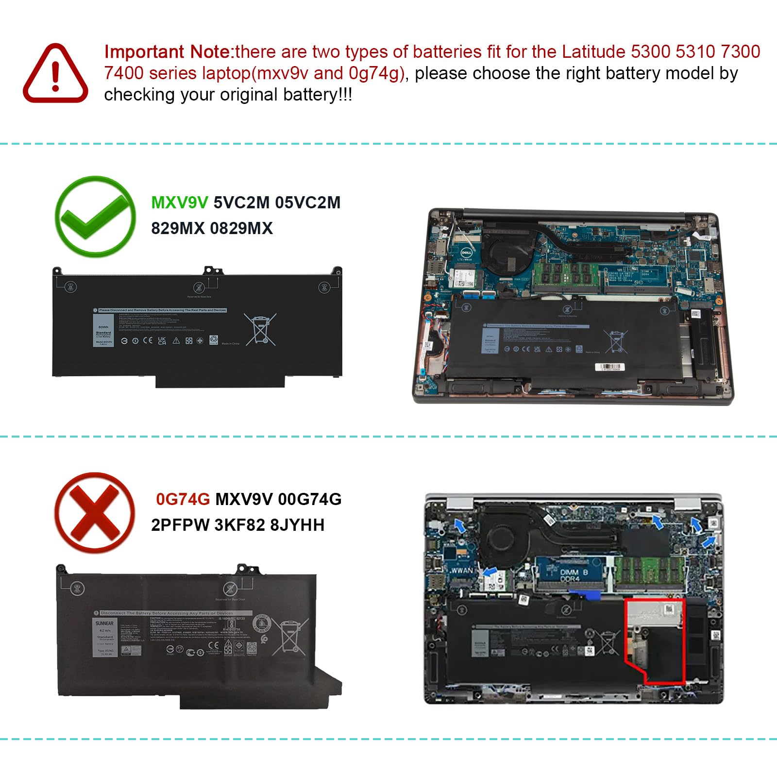 Foto 2 | Batería Portátil Fancy Buying Mxv9v 60 Wh Para Dell Latitude E7400 E7300 5300 5310 7300 7400 - Venta Internacional.