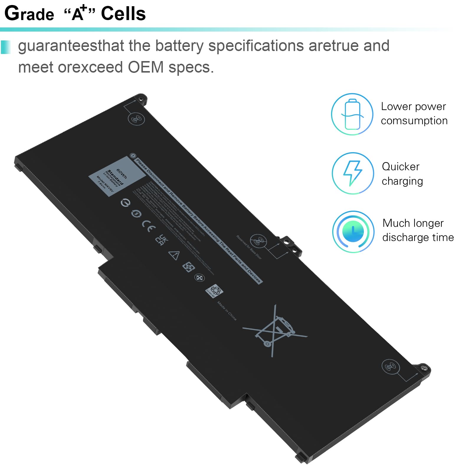 Foto 6 | Batería Portátil Fancy Buying Mxv9v 60 Wh Para Dell Latitude E7400 E7300 5300 5310 7300 7400 - Venta Internacional.