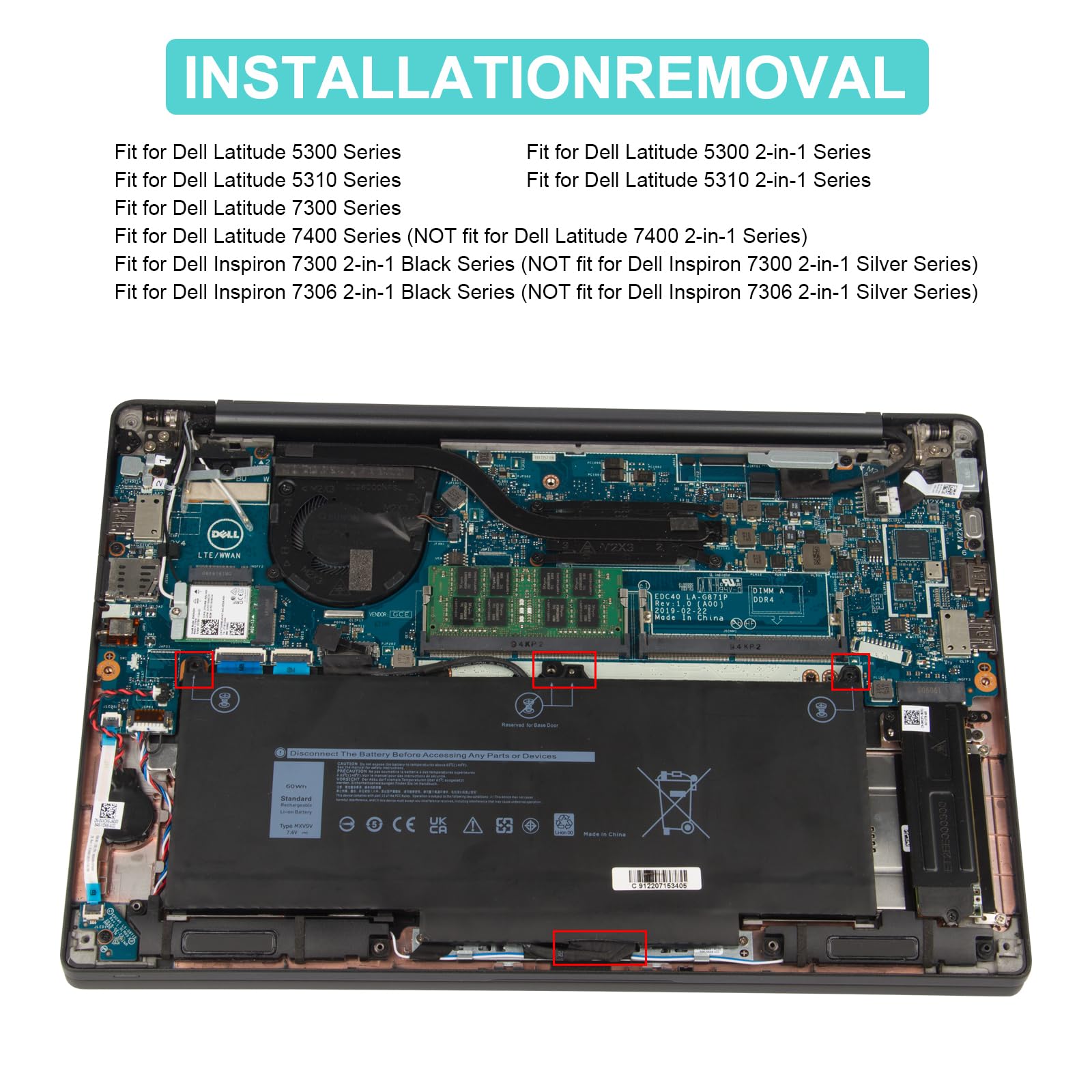Foto 8 pulgar | Batería Portátil Fancy Buying Mxv9v 60 Wh Para Dell Latitude E7400 E7300 5300 5310 7300 7400 - Venta Internacional.