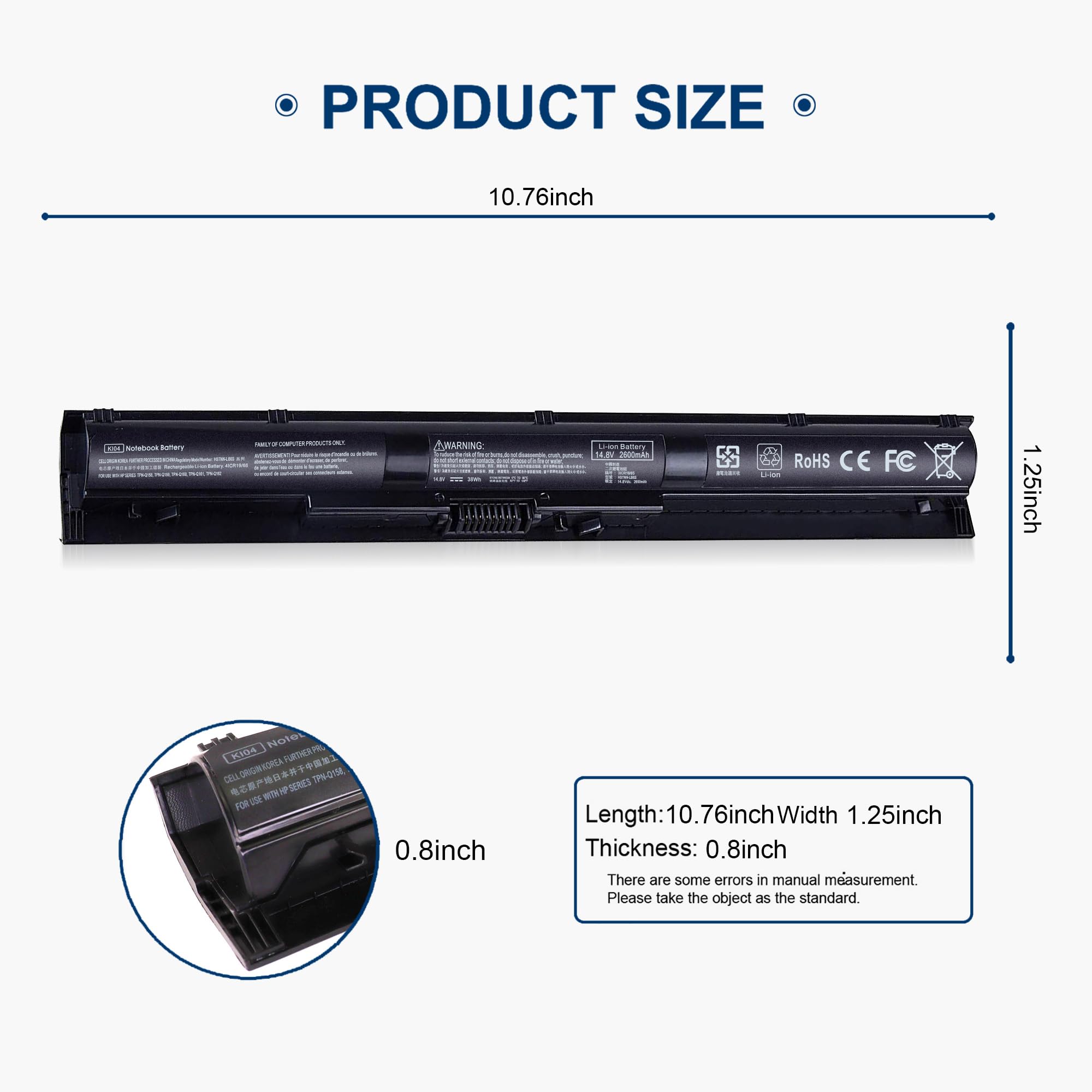Foto 3 pulgar | Batería Tevelmick K104 Ki04 2600 Mah 14,8 V Para Hp Pavilion - Venta Internacional.