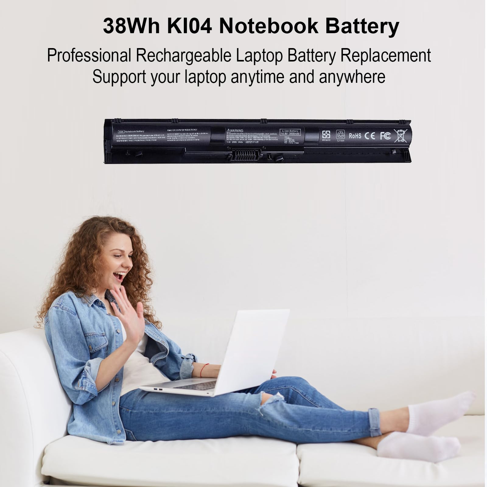 Foto 4 | Batería Tevelmick K104 Ki04 2600 Mah 14,8 V Para Hp Pavilion - Venta Internacional.