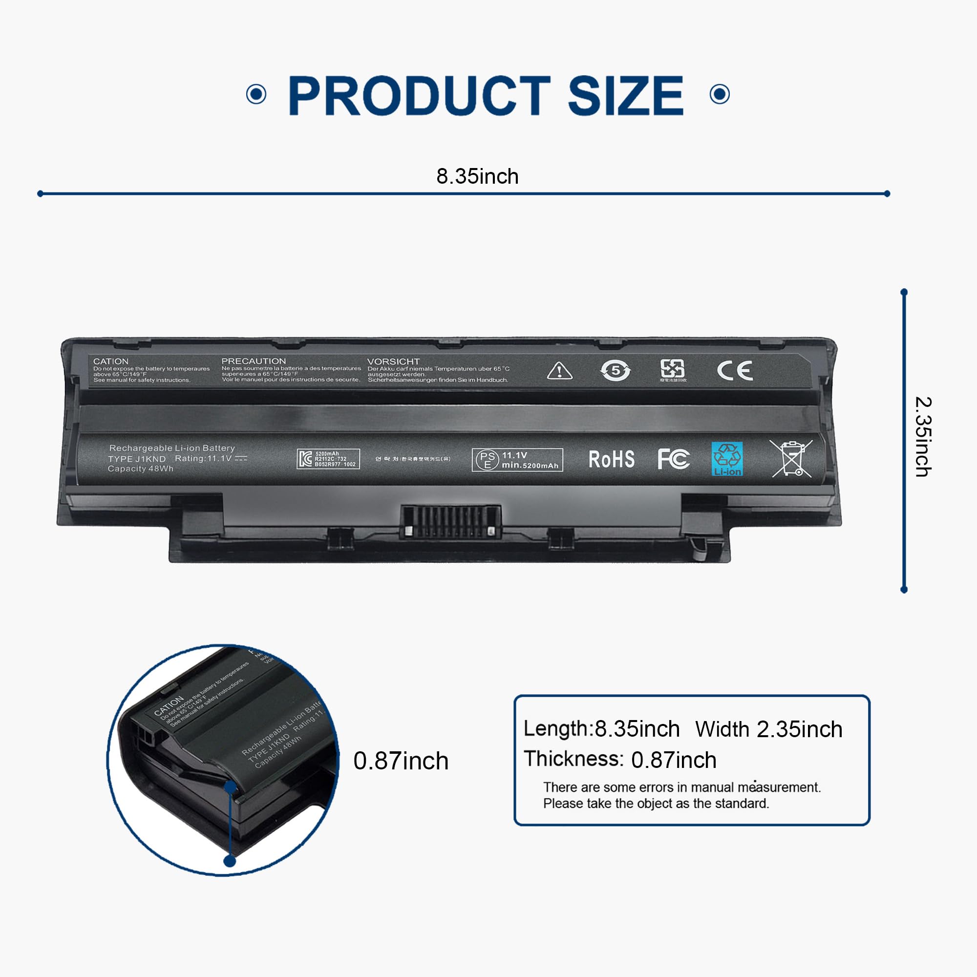 Foto 3 pulgar | Batería Para Portátil Tevelmick J1knd 11,1 V 48 Wh Para Dell Inspiron - Venta Internacional.