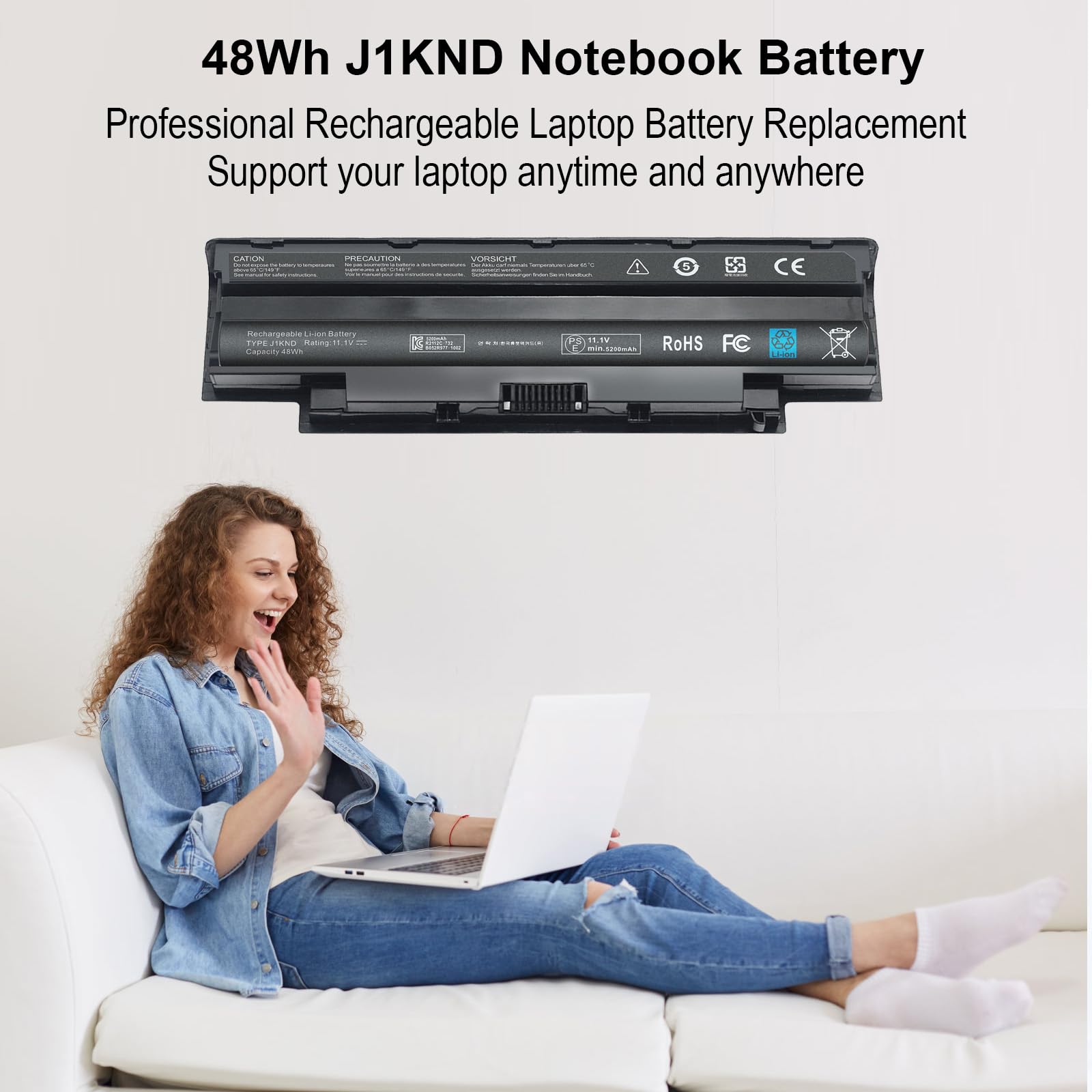 Foto 5 pulgar | Batería Para Portátil Tevelmick J1knd 11,1 V 48 Wh Para Dell Inspiron - Venta Internacional.