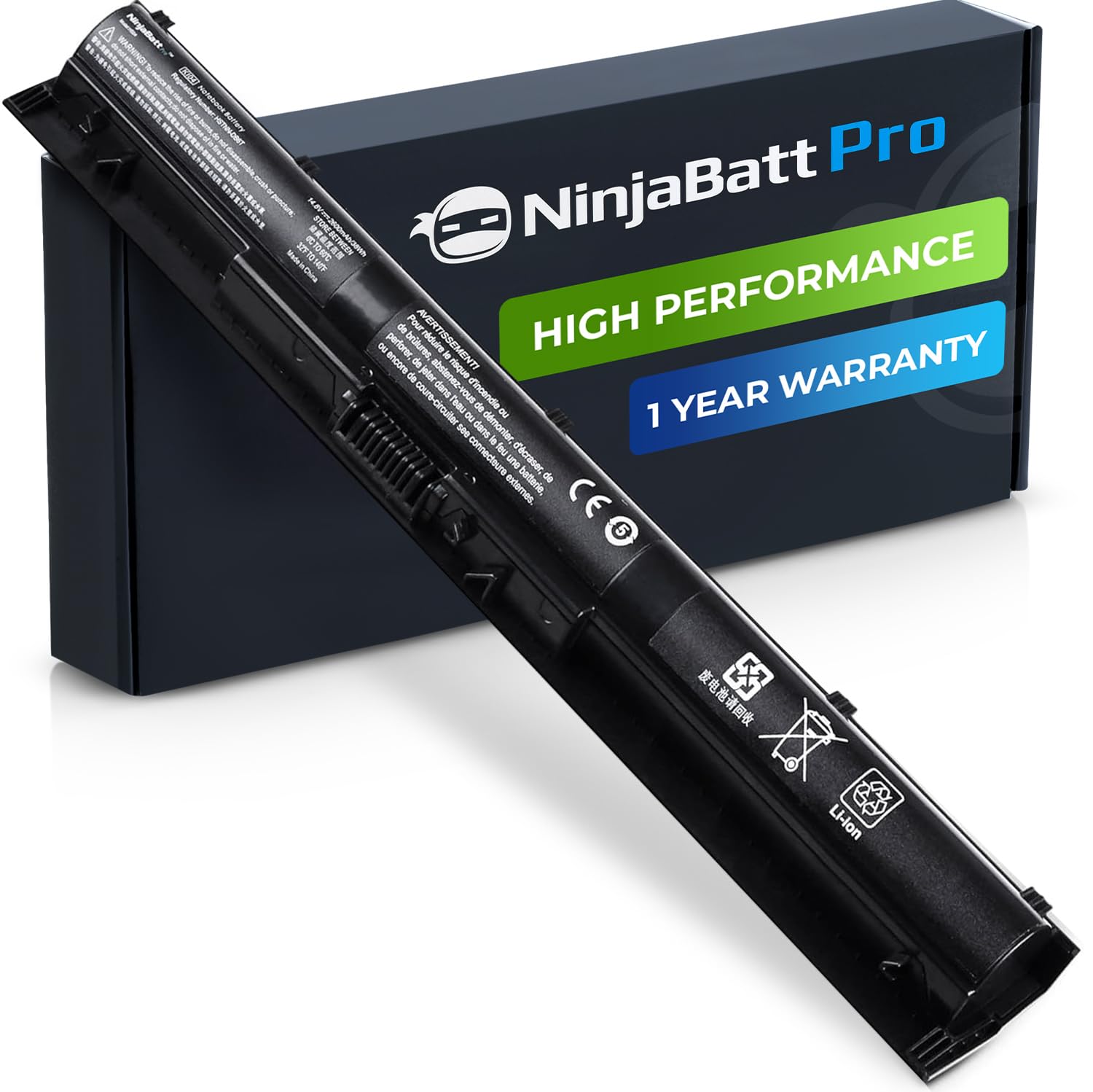 Batería Ninjabatt Pro Para Hp 800049-001 K104 Ki04 [4 Celdas/2600 Mah/38 Wh] - Venta Internacional.