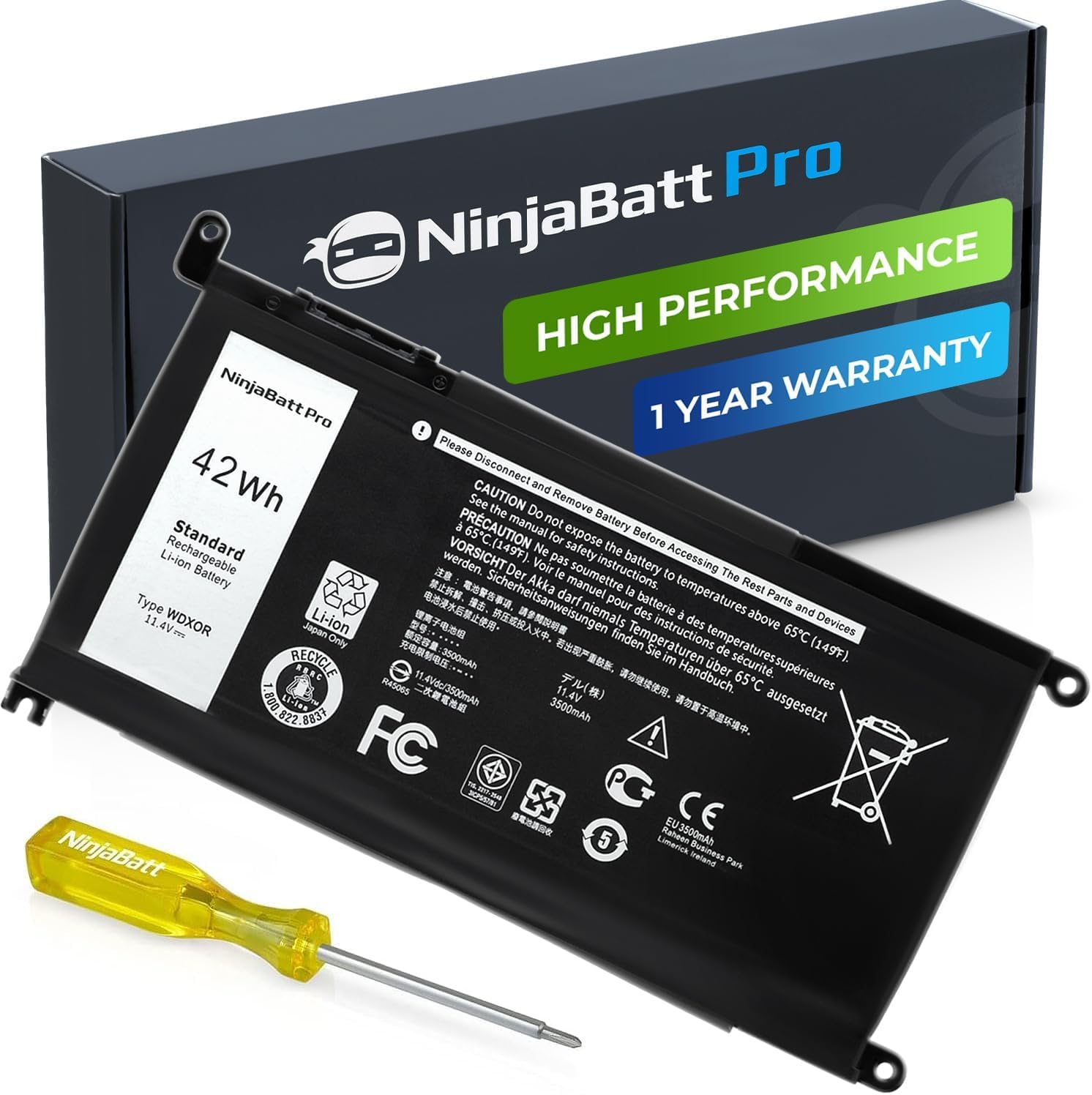 Foto 1 | Batería Ninjabatt para Dell Wdx0r Yrd6 Inspiron 13-17 5000/7000 - Venta Internacional