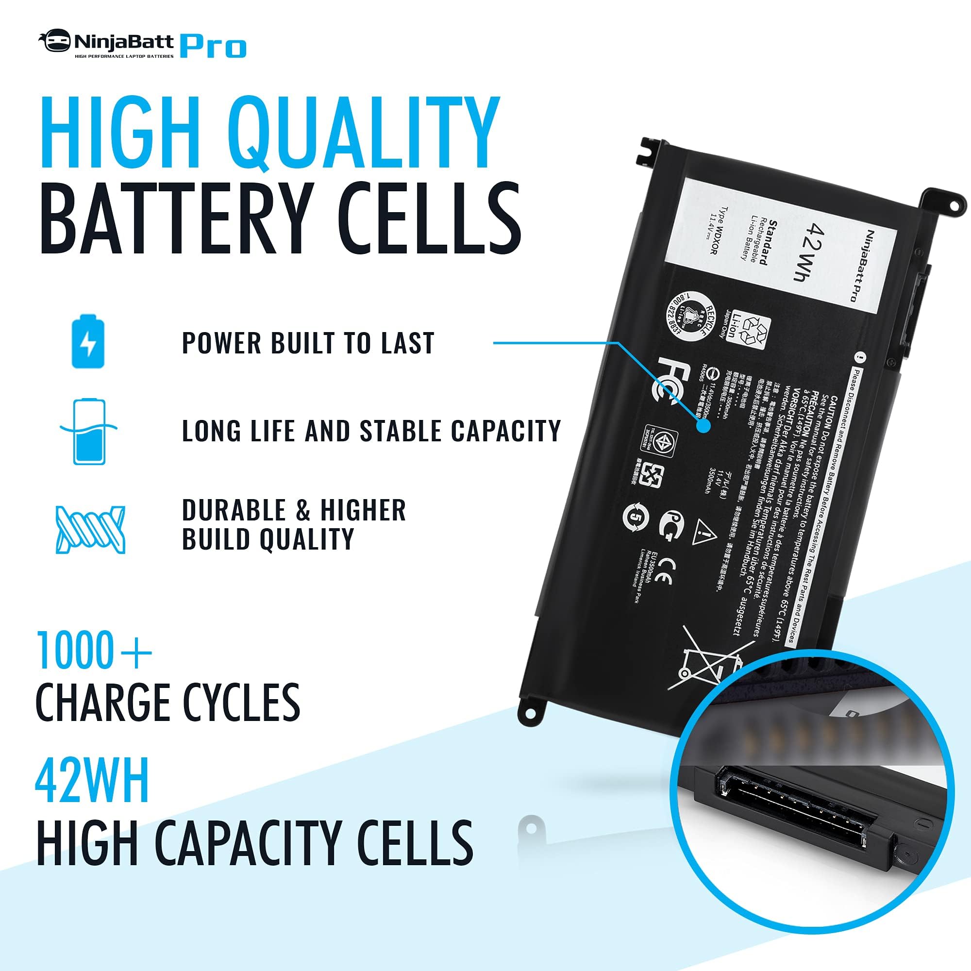 Foto 4 pulgar | Batería Ninjabatt para Dell Wdx0r Yrd6 Inspiron 13-17 5000/7000 - Venta Internacional