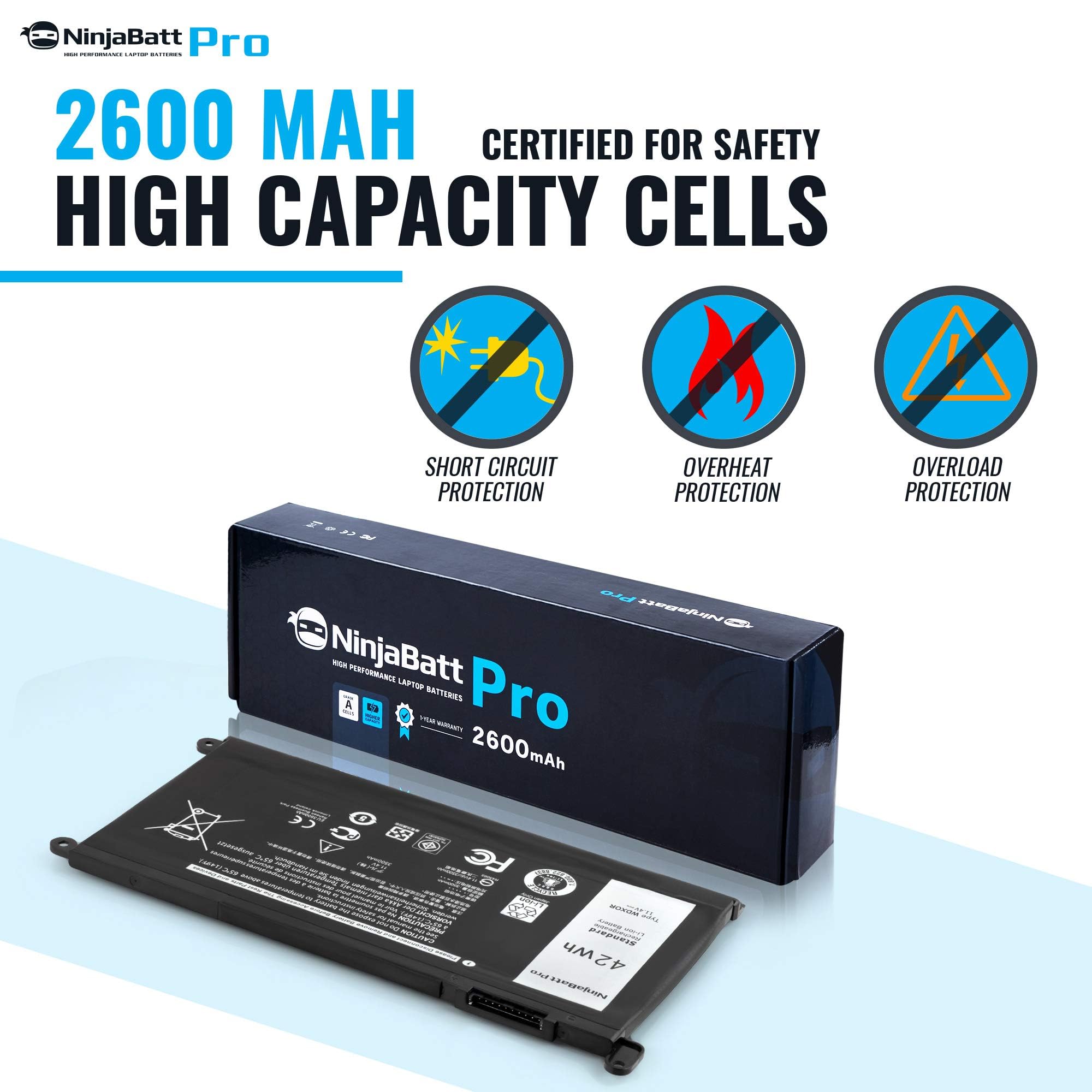 Foto 6 pulgar | Batería Ninjabatt para Dell Wdx0r Yrd6 Inspiron 13-17 5000/7000 - Venta Internacional