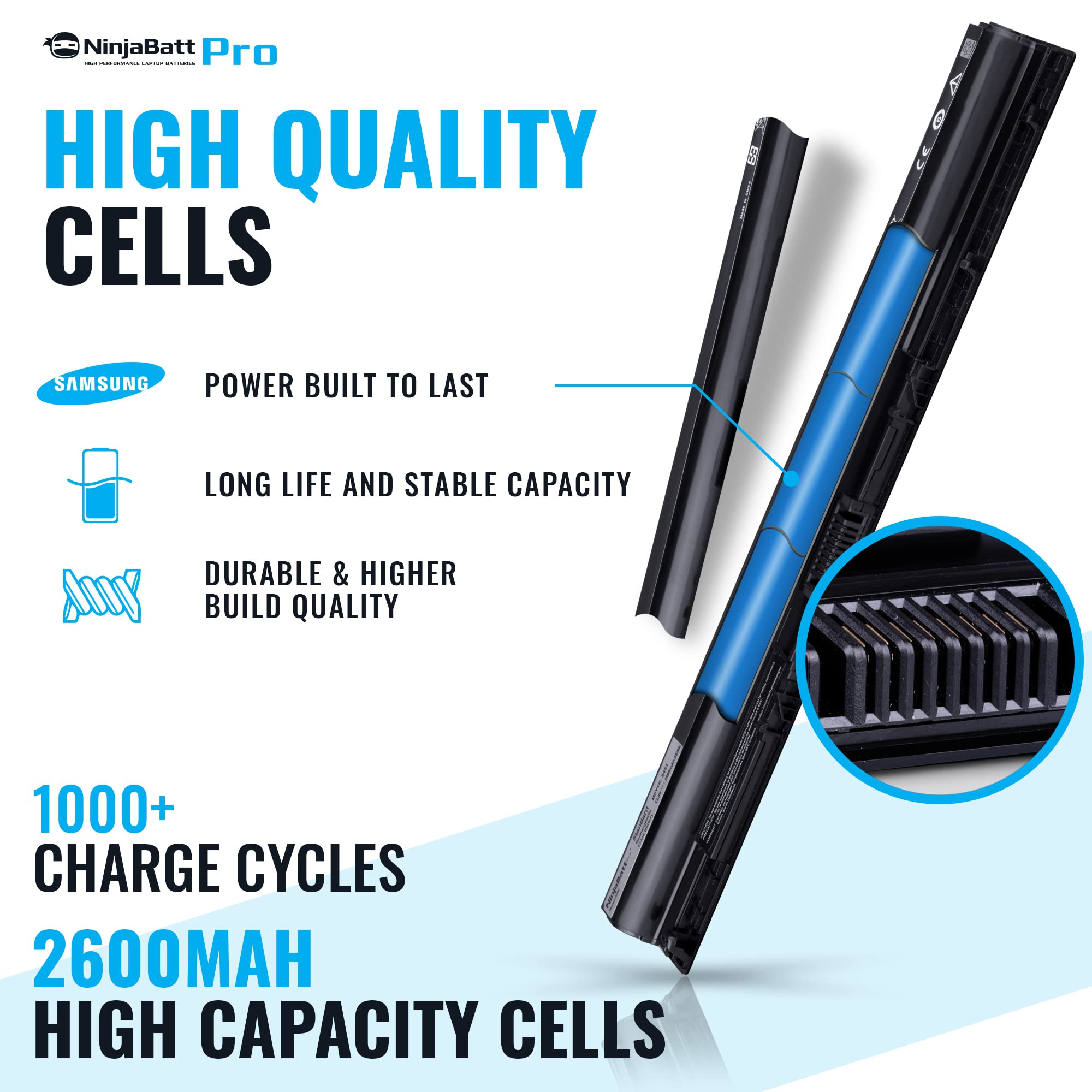 Foto 2 | Batería Ninjabatt Pro M5y1k 2600 Mah/38 Wh Para Dell Inspiron - Venta Internacional.