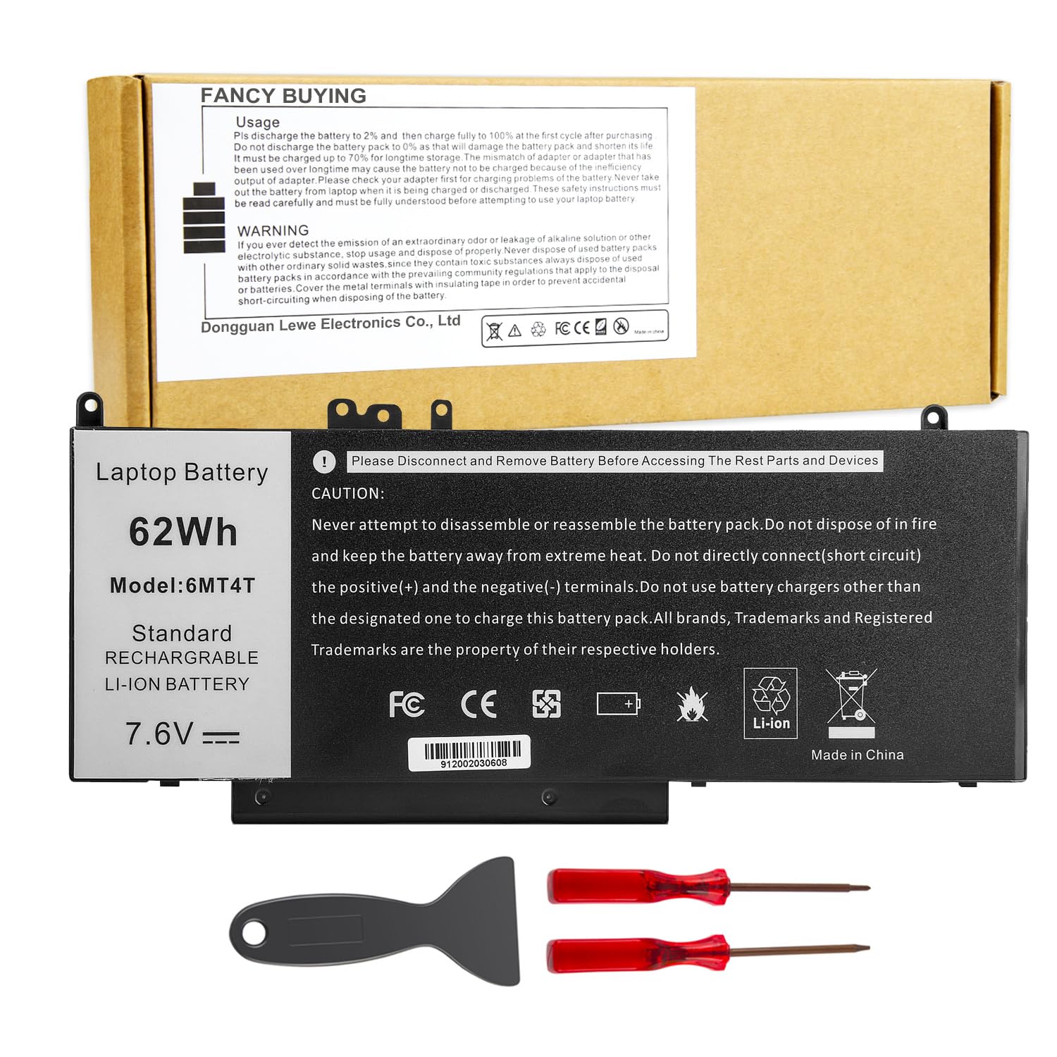 Batería De Portátil Fancy Buying 62wh 6mt4t Para Dell Latitude E5470 E5570 - Venta Internacional.