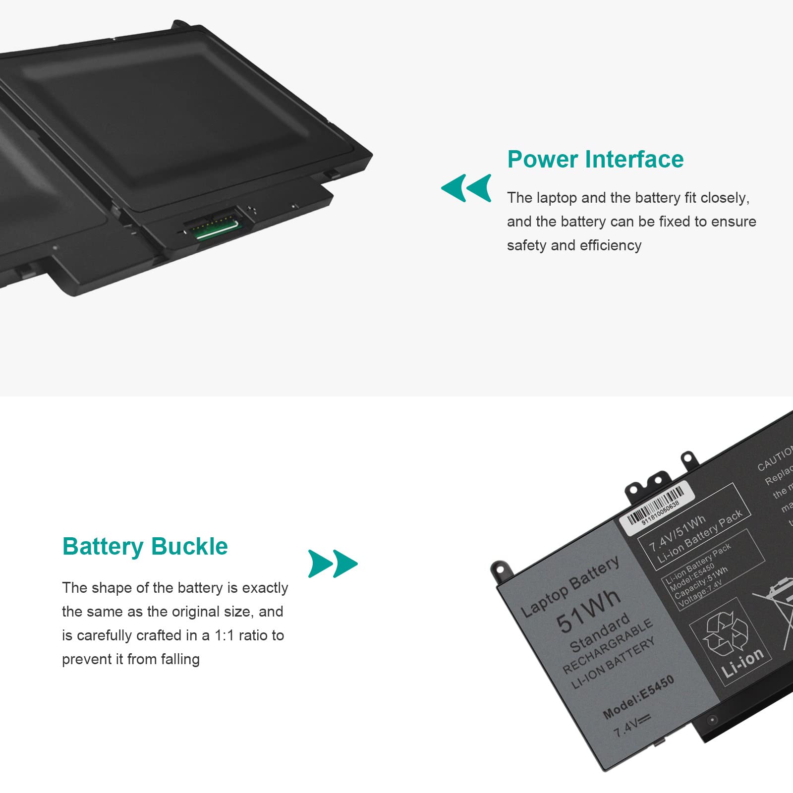 Foto 5 | Batería Fancy Buying G5m10 De 51 Wh Y 7,4 V Para Dell Latitude 14 15 - Venta Internacional.