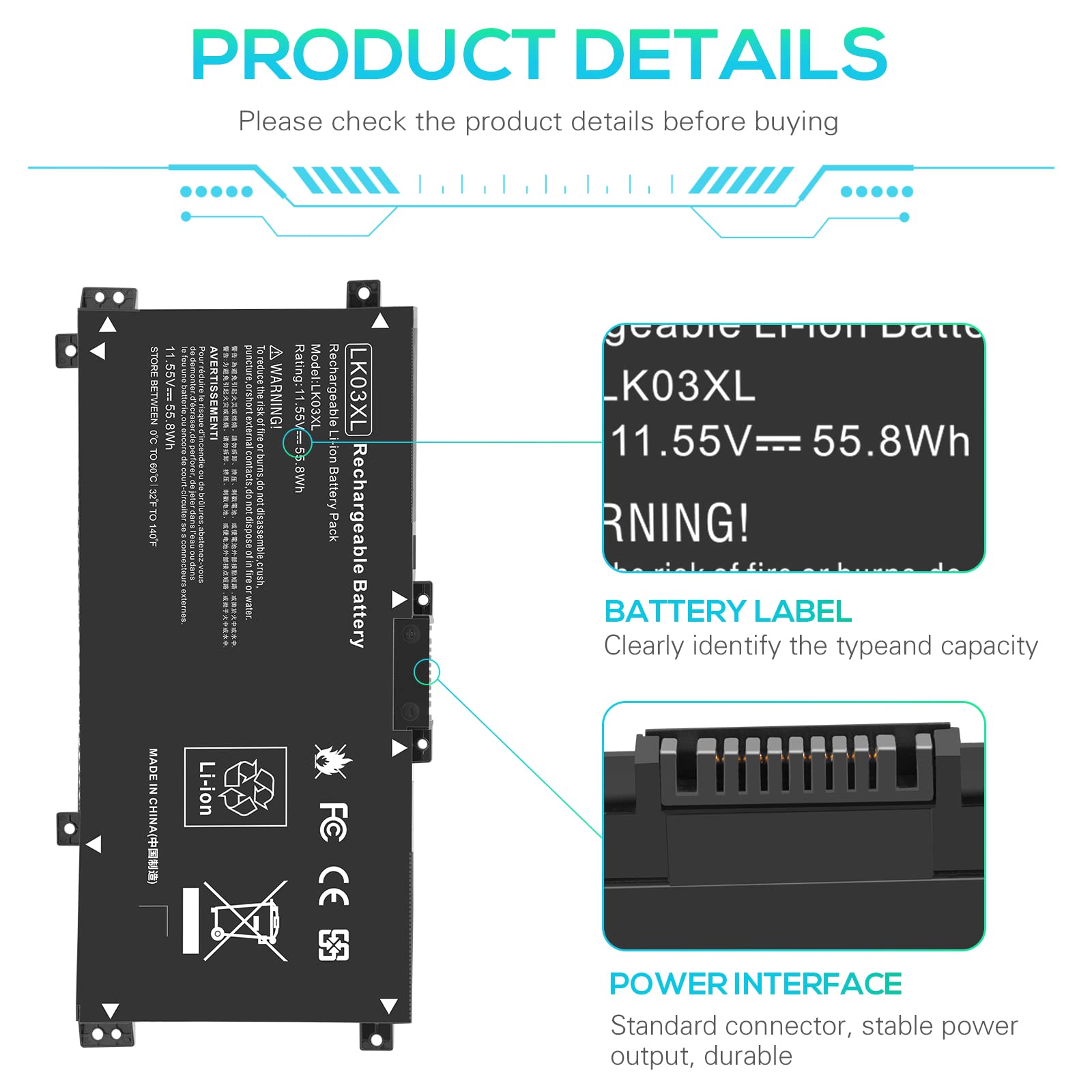 Foto 5 | Batería Fancy Buying Lk03xl L09281-855 916814-855 Para Hp Envy X360 - Venta Internacional.