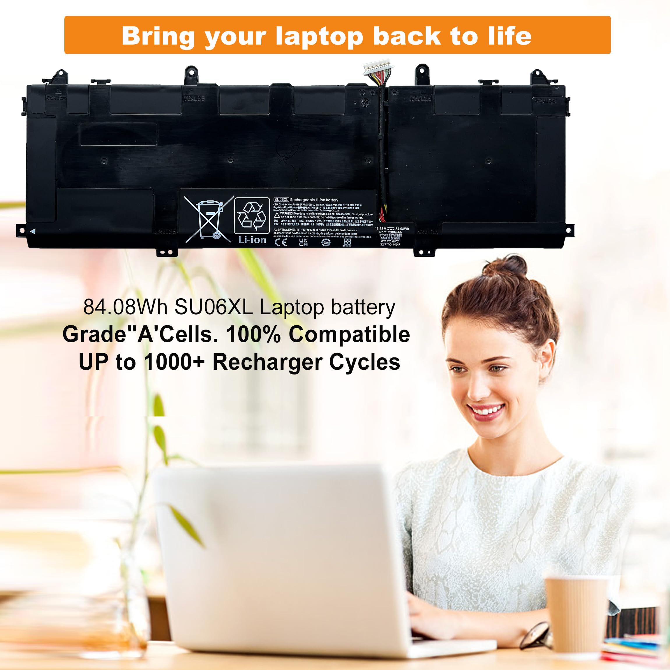 Foto 2 | Bateria Boweirui Su06xl L29184-005 Para Hp Spectre X360 15 - Venta Internacional.