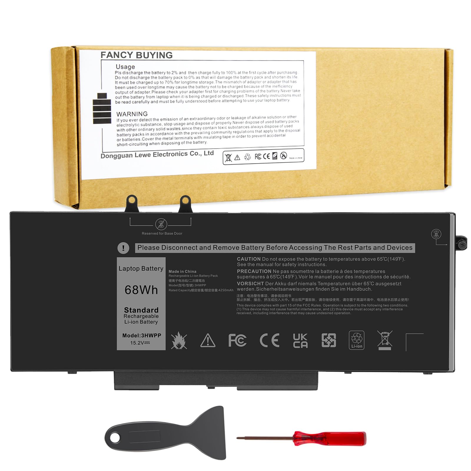Foto 1 | Batería Portátil Fancy Buying 3hwpp Para Dell Latitude 5401 - Venta Internacional.