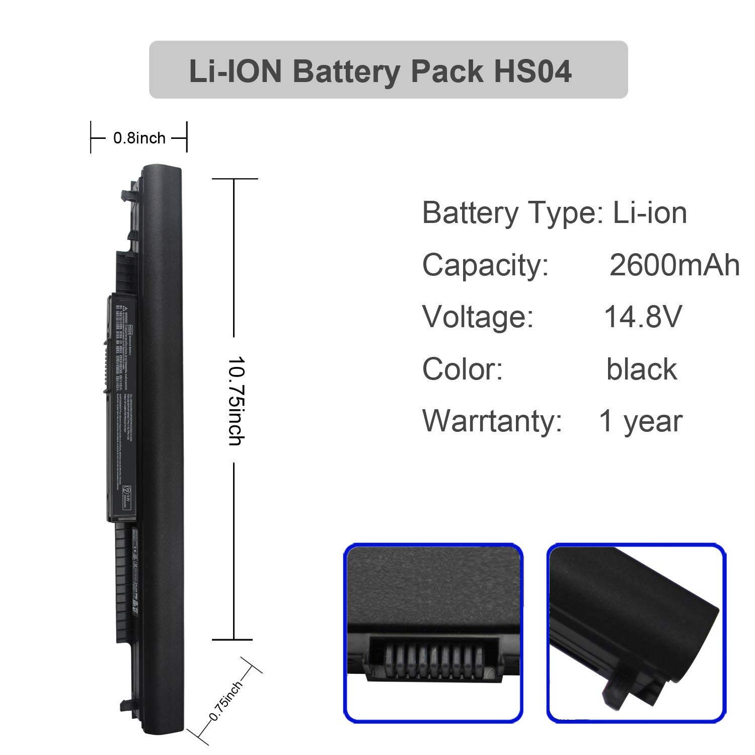 Foto 3 pulgar | Bateria Bovekey Hs04 Hs03 807957-001 807956-001 807612-421 Para Hp - Venta Internacional.