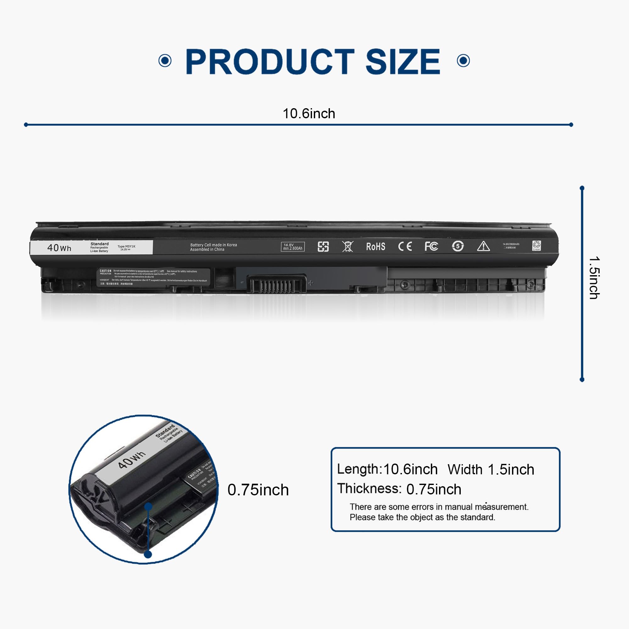 Foto 3 | Batería Para Portátil Tevelmick M5y1k Para Dell Inspiron 40 Wh 14,8 V - Venta Internacional.