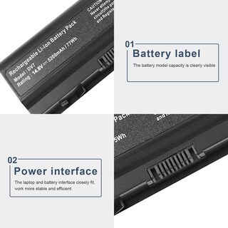 Foto 3 | Batería Para Portátil Hp Pavilion Dv7, 8 Celdas, Iones De Litio, 5200 Mah, 14,8 V - Venta Internacional.