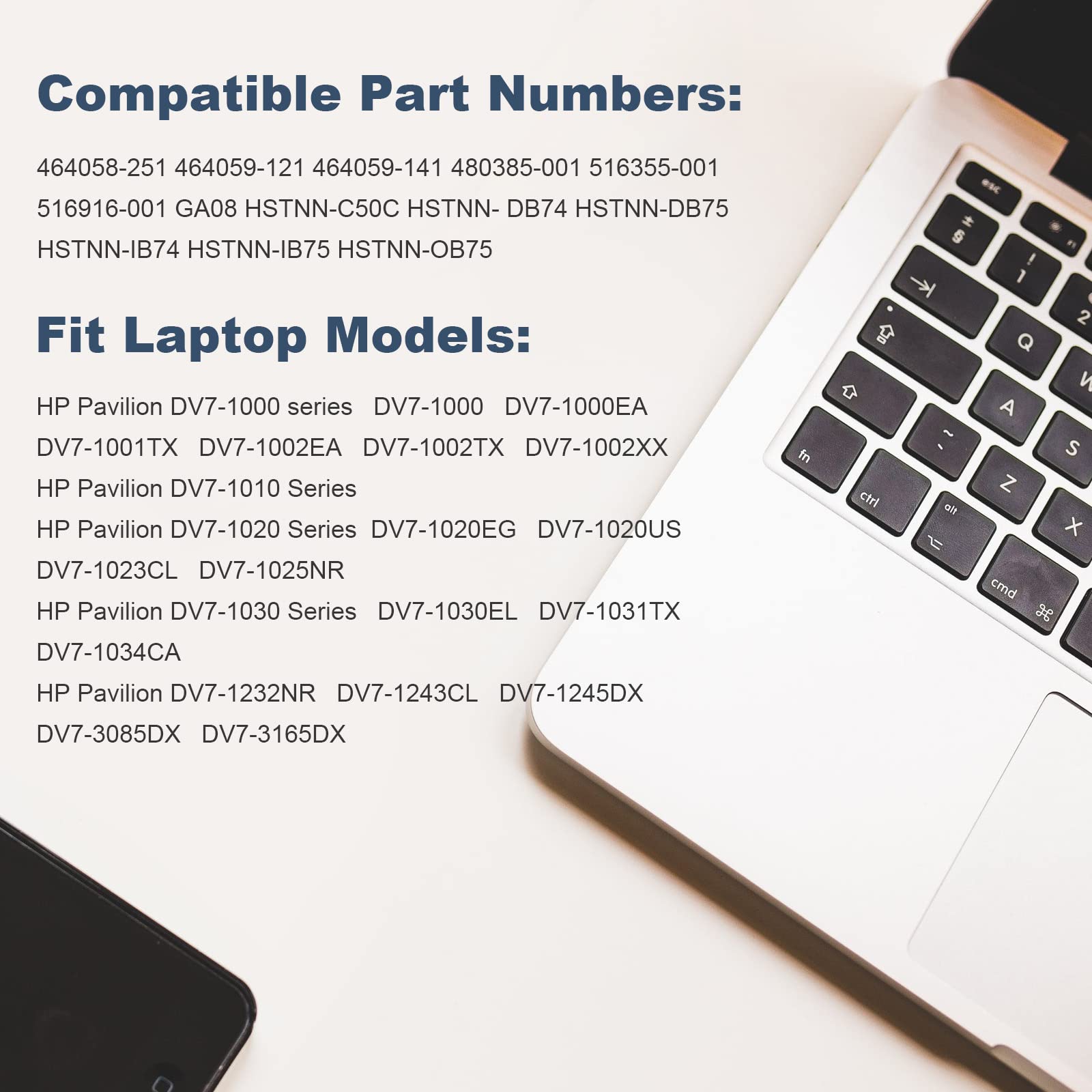 Foto 5 | Batería Para Portátil Hp Pavilion Dv7, 8 Celdas, Iones De Litio, 5200 Mah, 14,8 V - Venta Internacional.