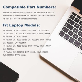 Foto 5 | Batería Para Portátil Hp Pavilion Dv7, 8 Celdas, Iones De Litio, 5200 Mah, 14,8 V - Venta Internacional.