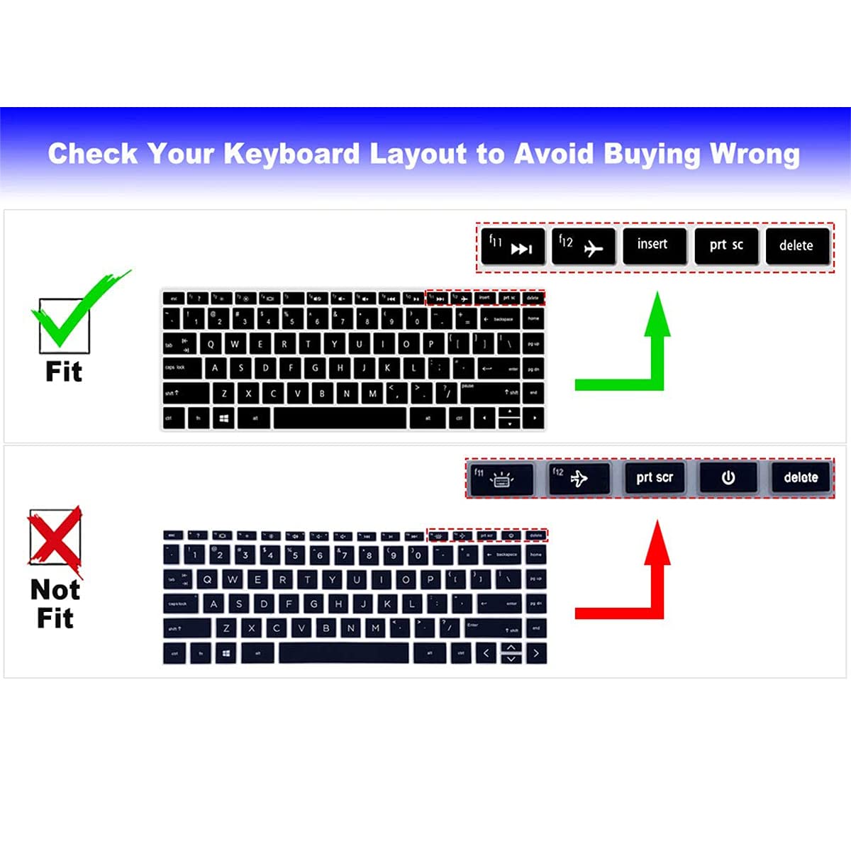 Foto 2 | Funda De Teclado Mubuy-gol Para Portátiles Hp Serie 14-dq/dk/cf/fq - Venta Internacional.