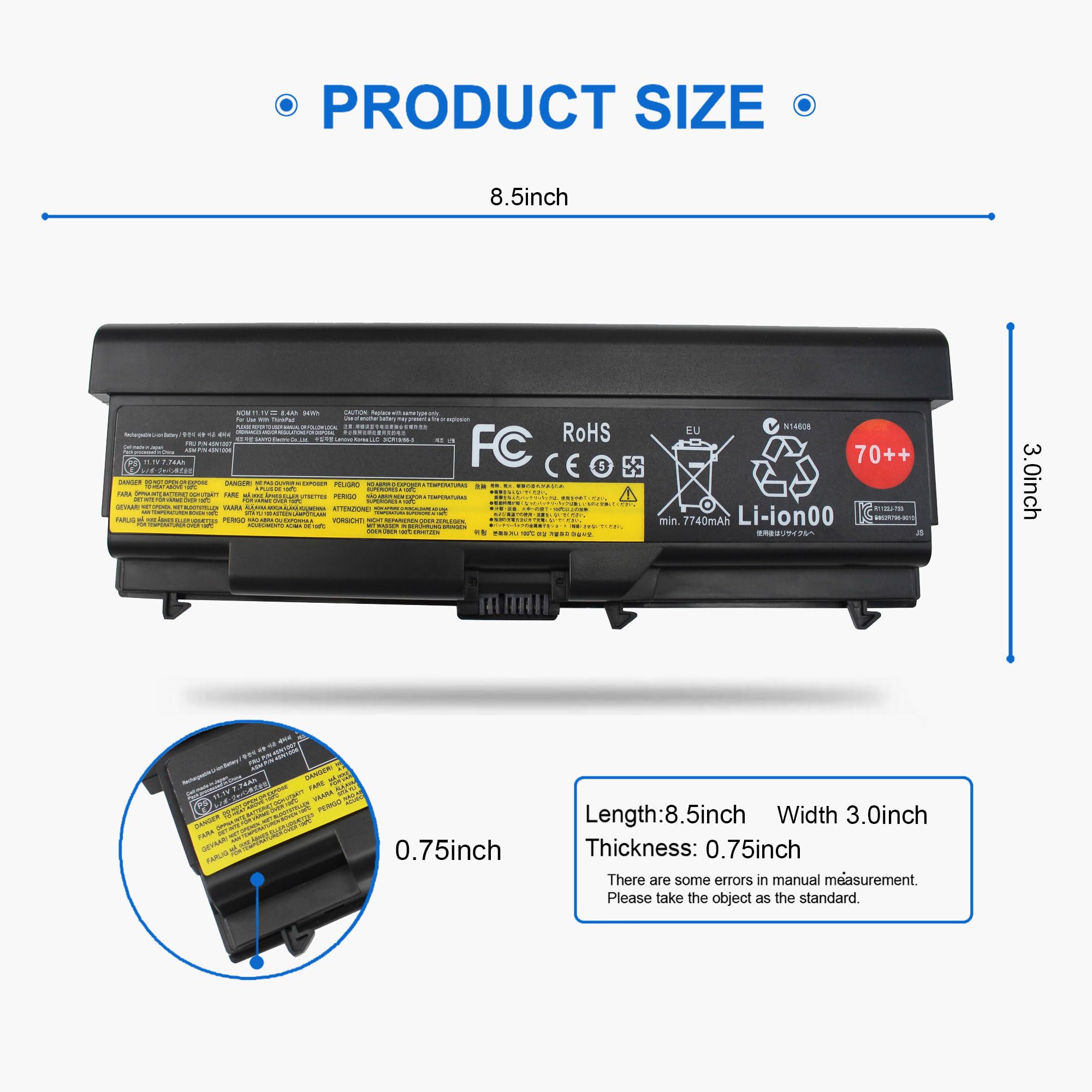 Foto 3 | Batería De Ordenador Portátil Tevelmick 0a36303 0a36302 Para Lenovo Thinkpad - Venta Internacional.