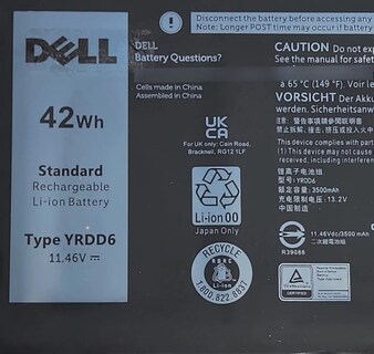 Foto 3 | Bateria Para Laptop Dell Yrdd6 1vx1h 01vx1h Vm732 1vm732