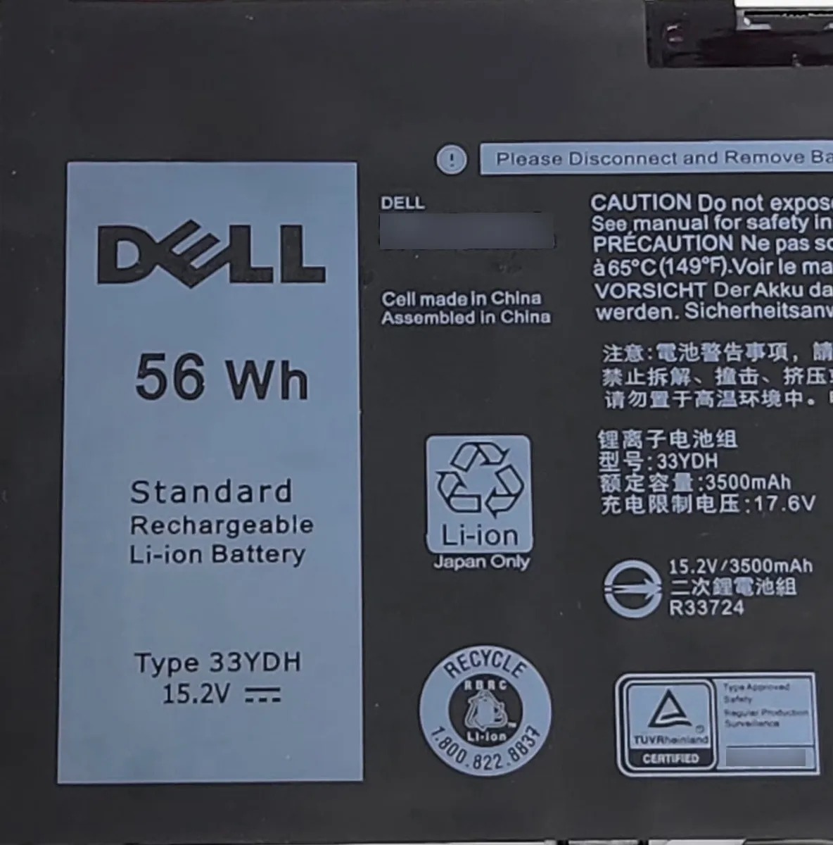 Foto 2 | Batería para Laptop Dell 33ydh 0pvht1 15 3590 3580 99nf2 Pvht1