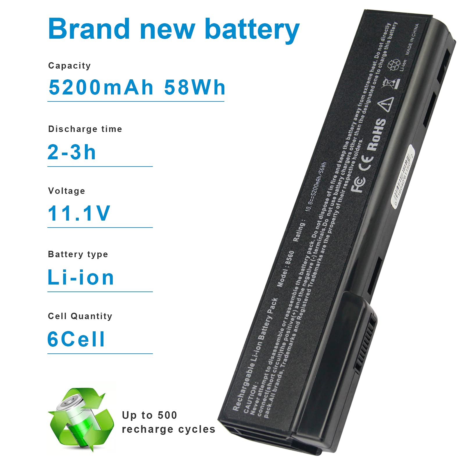 Foto 5 | Batería De Portátil Fancy Buying 8460p Para Hp Elitebook 8460w 8470p - Venta Internacional.