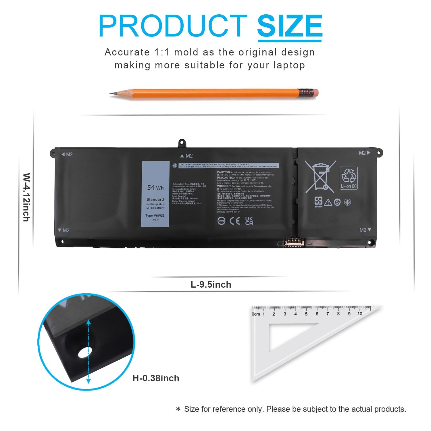 Foto 4 | Batería Emanjor V6w33 De 54 Wh Para Dell Inspiron 5310 5320 5330 - Venta Internacional.