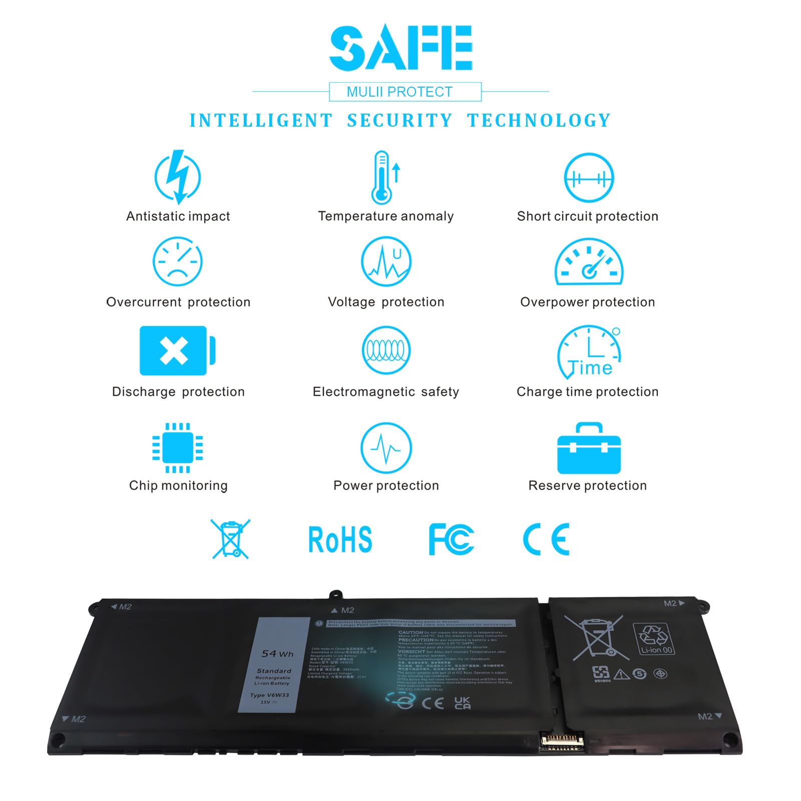 Foto 7 | Batería Emanjor V6w33 De 54 Wh Para Dell Inspiron 5310 5320 5330 - Venta Internacional.