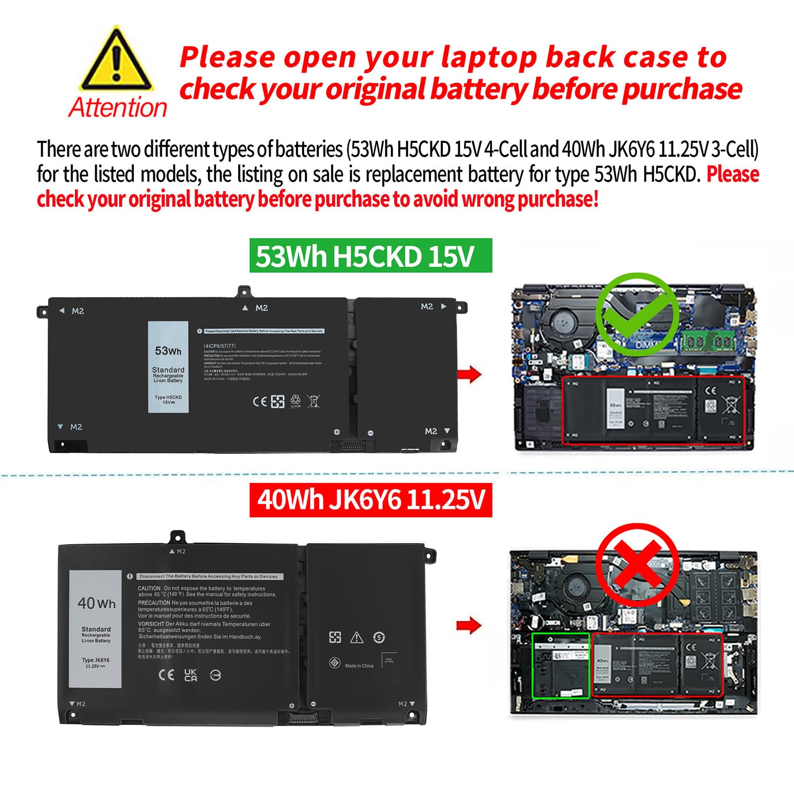 Foto 7 pulgar | Batería Emanjor H5ckd De 53 Wh Y 15 V Para Dell Inspiron 7506 7405 - Venta Internacional.