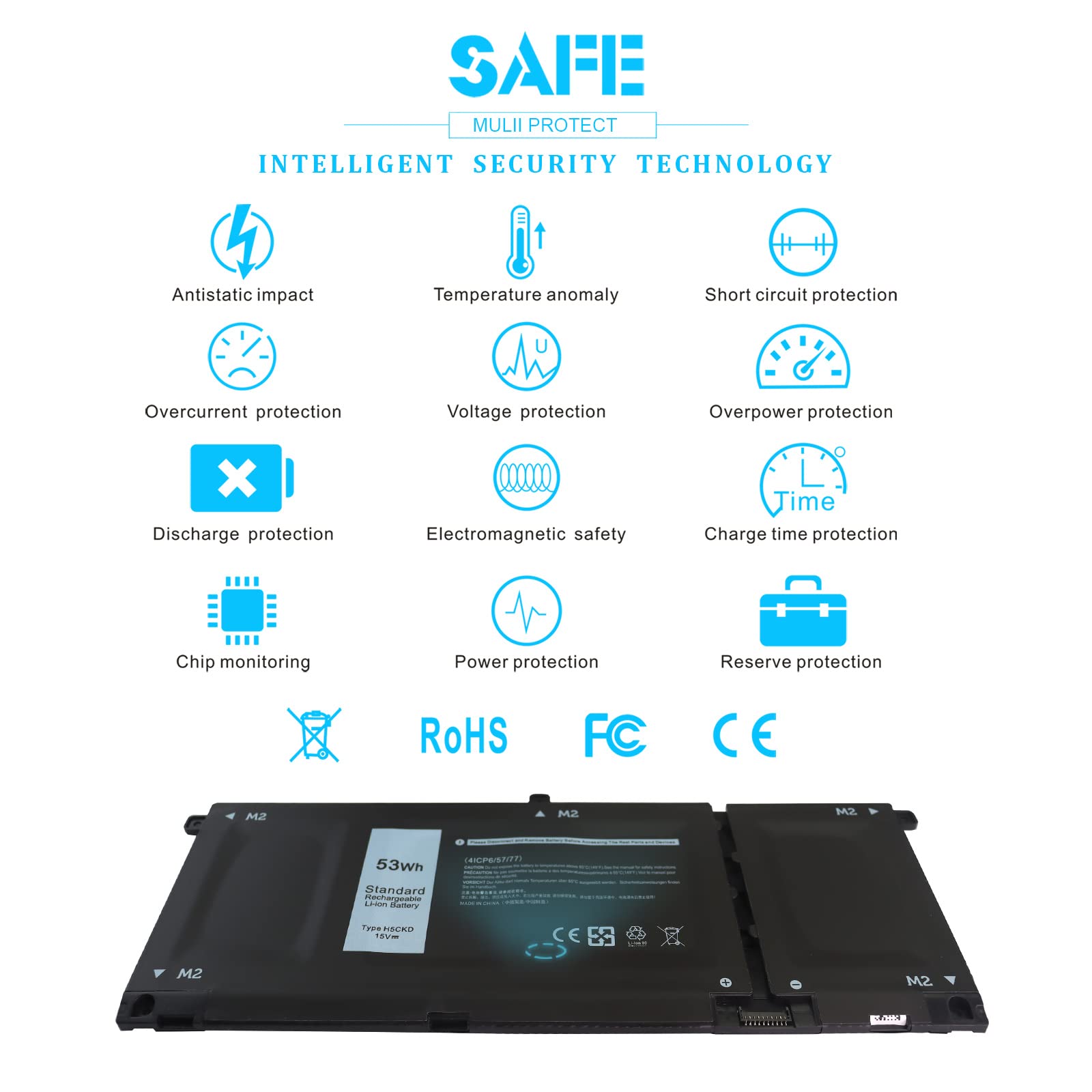 Foto 7 | Batería Emanjor H5ckd De 53 Wh Y 15 V Para Dell Inspiron 7506 7405 - Venta Internacional.