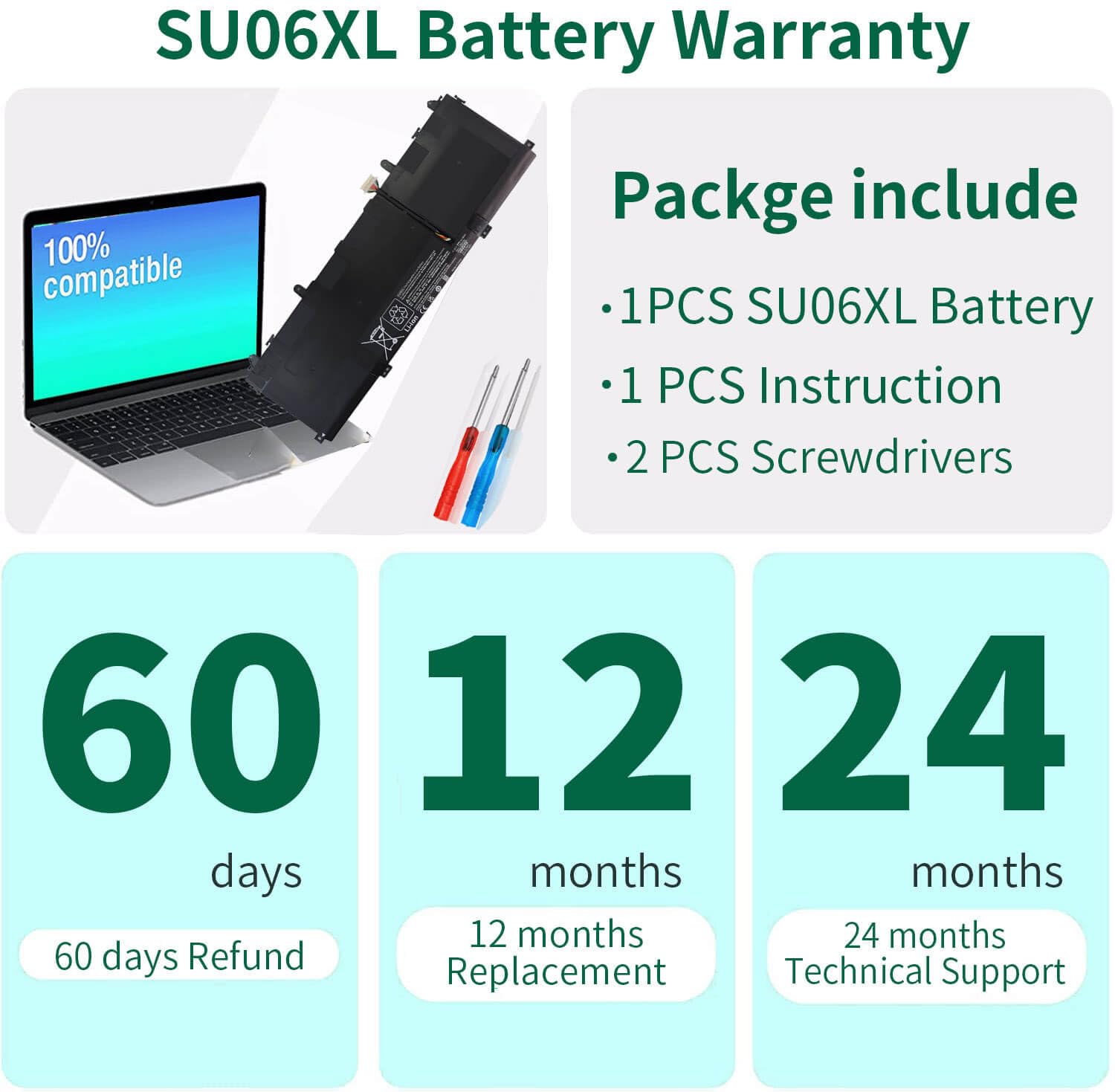 Foto 7 pulgar | Batería Dmkaollk Su06xl 84 08 Wh Para Hp Spectre X360 15-df0013dx - Venta Internacional.