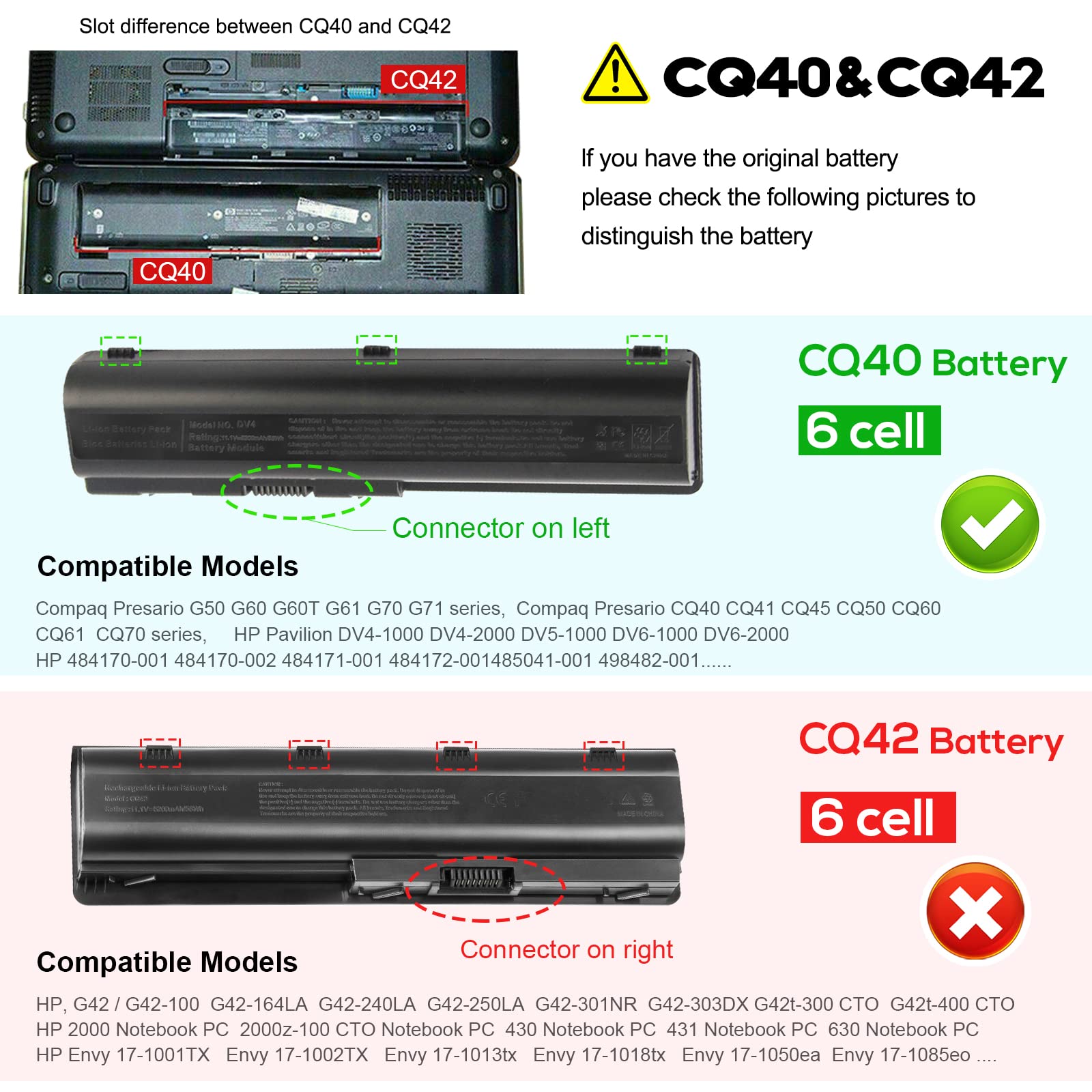 Foto 2 | Batería De Portátil Fancy Buying De 58 Wh Para Hp Dv4 Dv5 Dv6 G50 G60 - Venta Internacional.