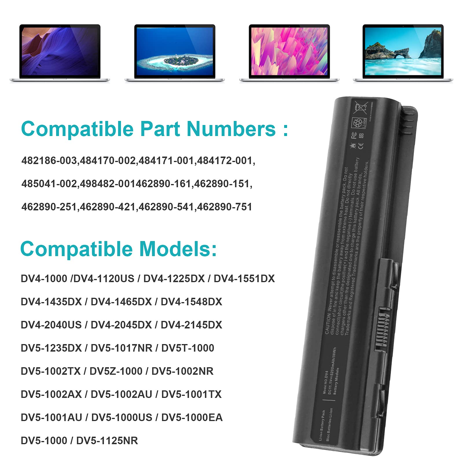 Foto 7 pulgar | Batería De Portátil Fancy Buying De 58 Wh Para Hp Dv4 Dv5 Dv6 G50 G60 - Venta Internacional.