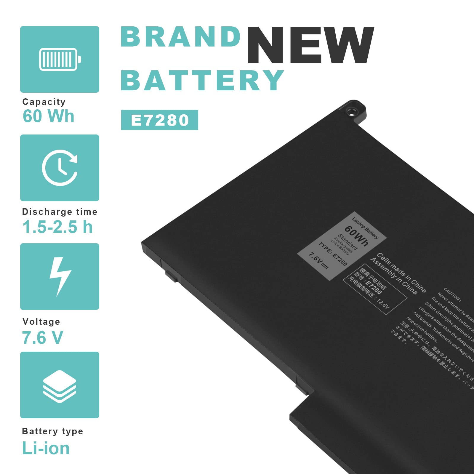 Foto 5 | Batería De Ordenador Portátil Tree.nb F3ygt De 60 Wh Para Dell Latitude 12-14 - Venta Internacional.