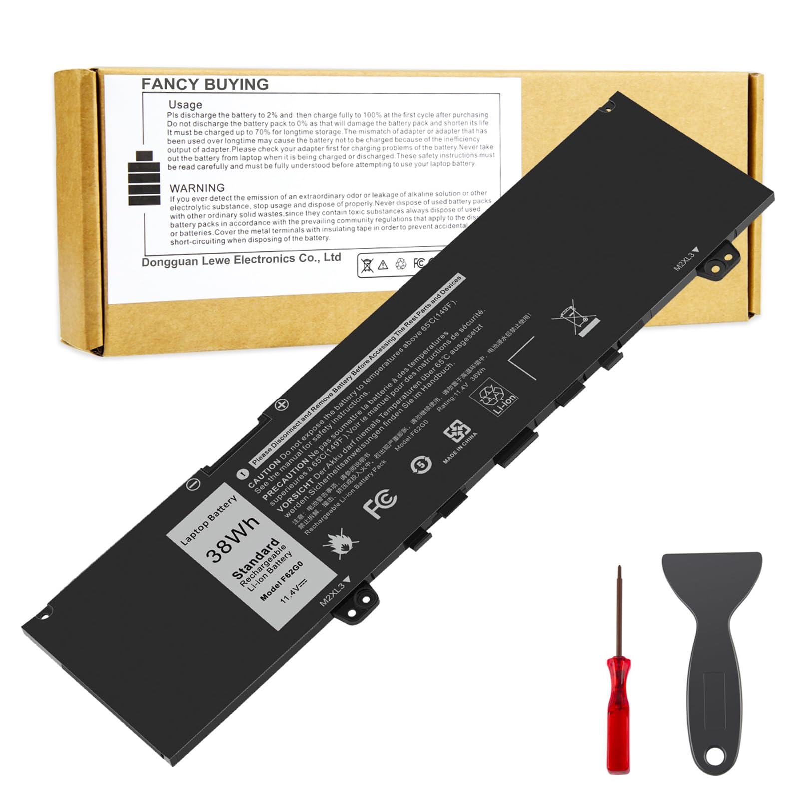Batería Fancy Buying 39dy5 F62g0 De 38 Wh Para Dell Inspiron 13 - Venta Internacional.