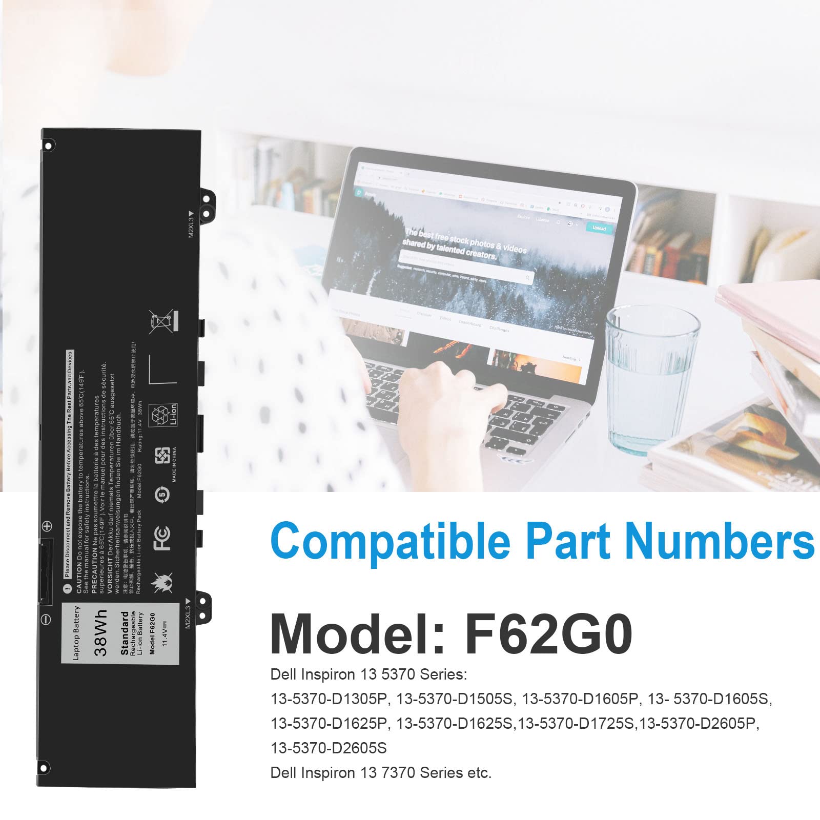 Foto 7 pulgar | Batería Fancy Buying 39dy5 F62g0 De 38 Wh Para Dell Inspiron 13 - Venta Internacional.