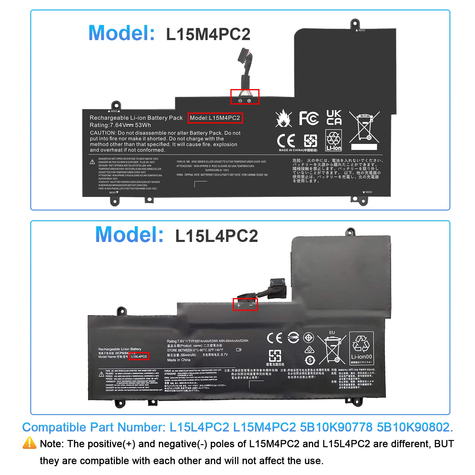 Foto 3 pulgar | Batería Portátil Fancy Buying L15l4pc2 L15m4pc2 Para Lenovo Yoga - Venta Internacional.