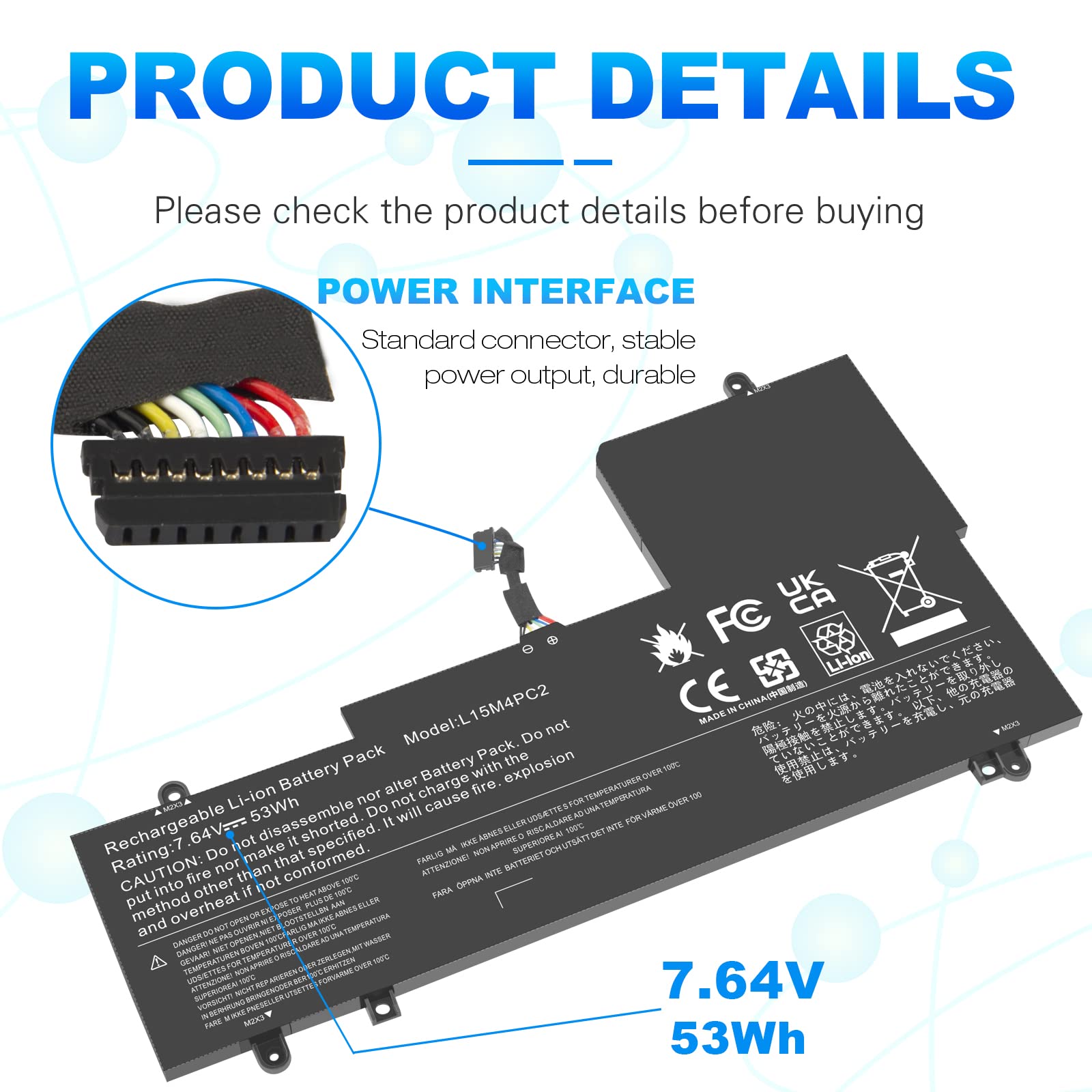 Foto 4 | Batería Portátil Fancy Buying L15l4pc2 L15m4pc2 Para Lenovo Yoga - Venta Internacional.