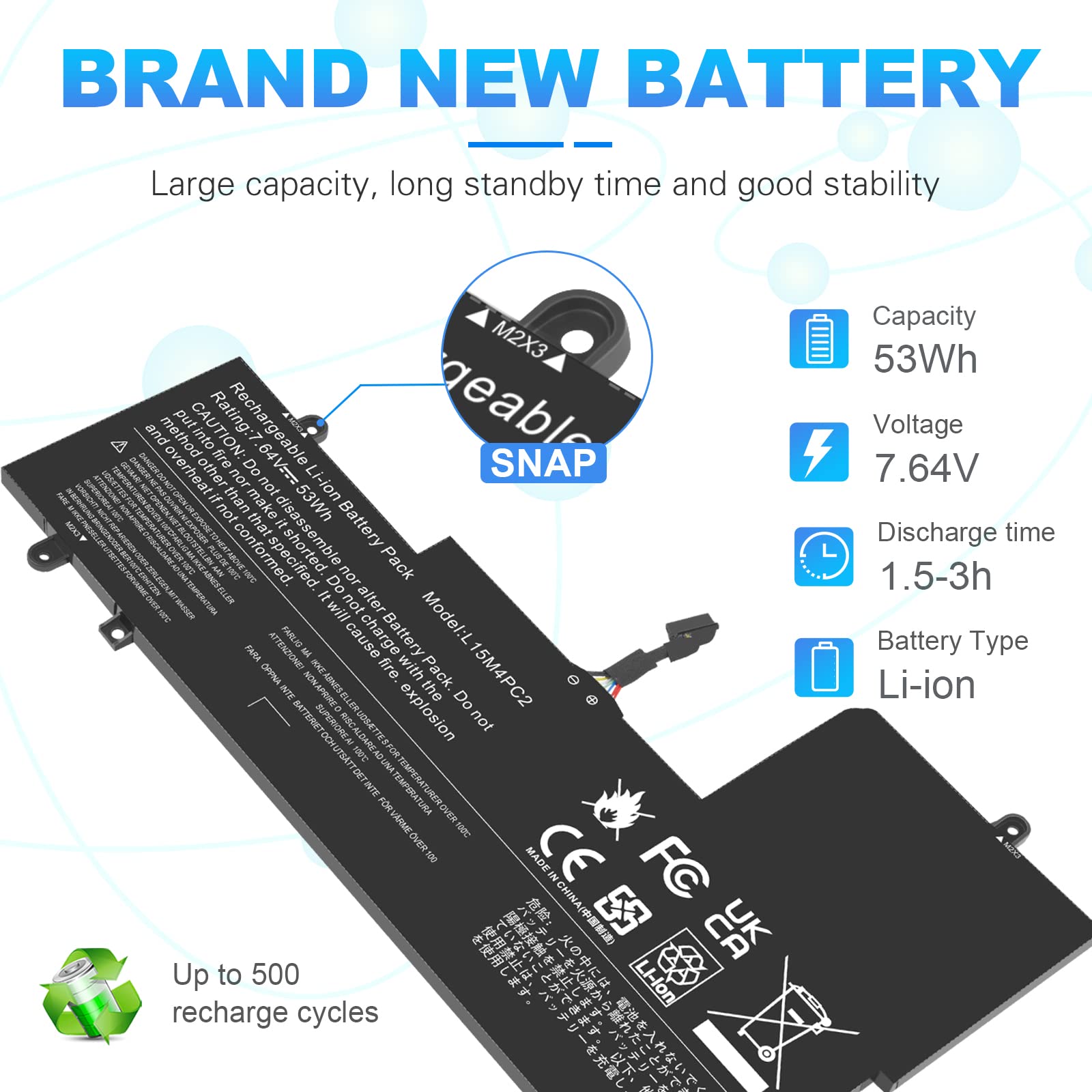 Foto 5 | Batería Portátil Fancy Buying L15l4pc2 L15m4pc2 Para Lenovo Yoga - Venta Internacional.