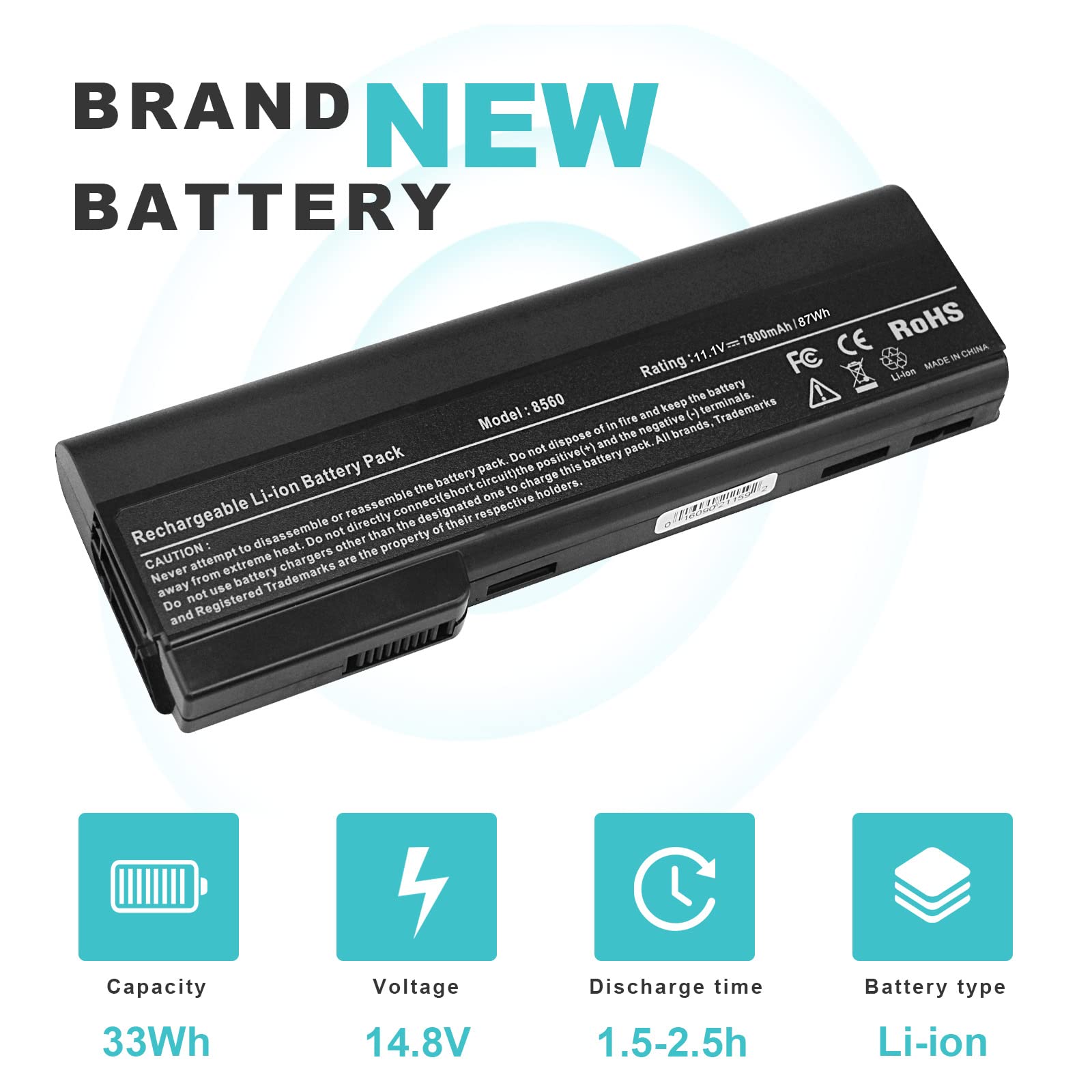 Foto 2 | Batería Fancy Buying De 9 Celdas Y 87 Wh Para Hp Elitebook 8460p - Venta Internacional.