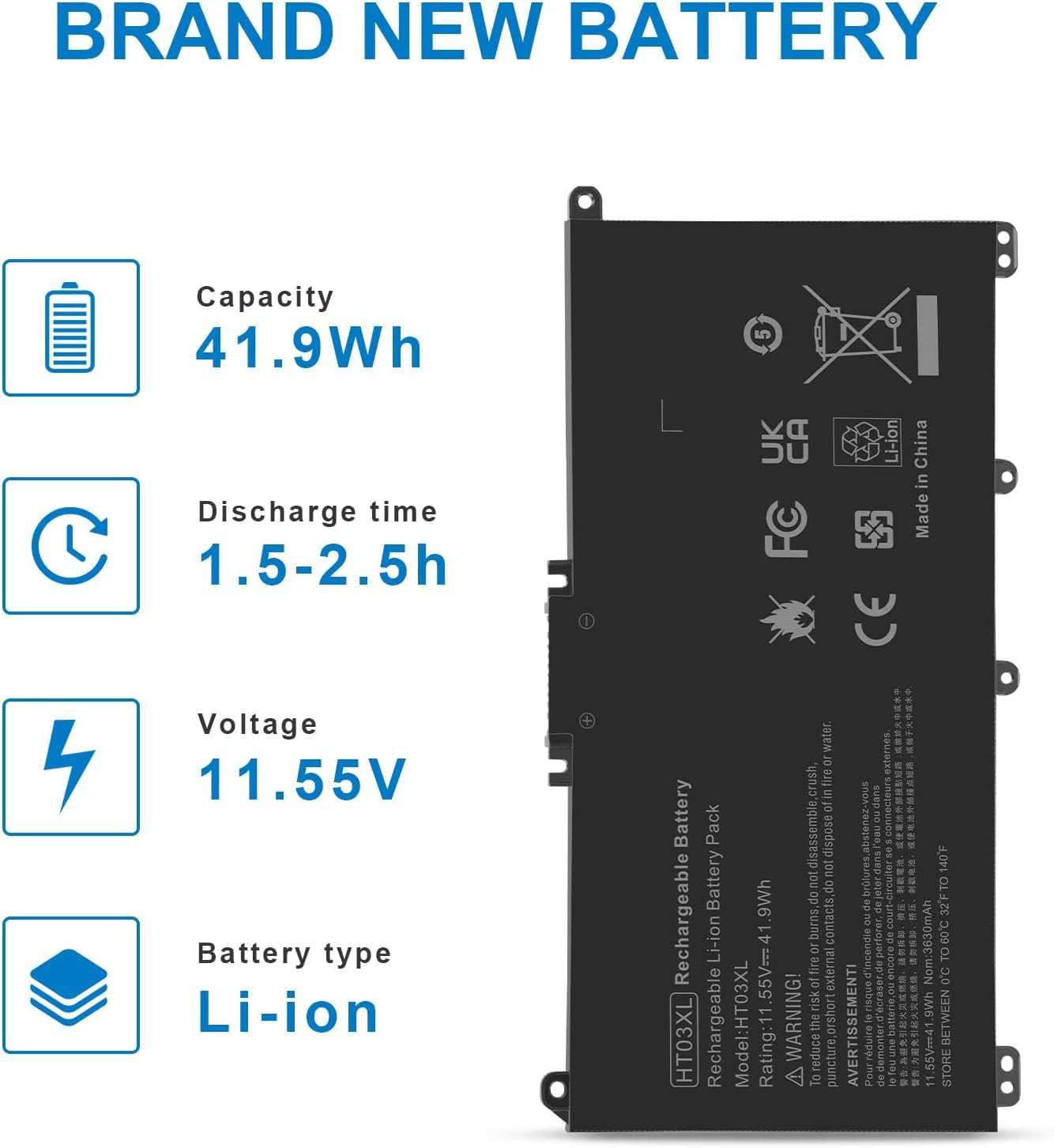 Foto 7 | Reemplazo De Batería Portátil Tree.nb Ht03xl Para Hp Pavilion - Venta Internacional.