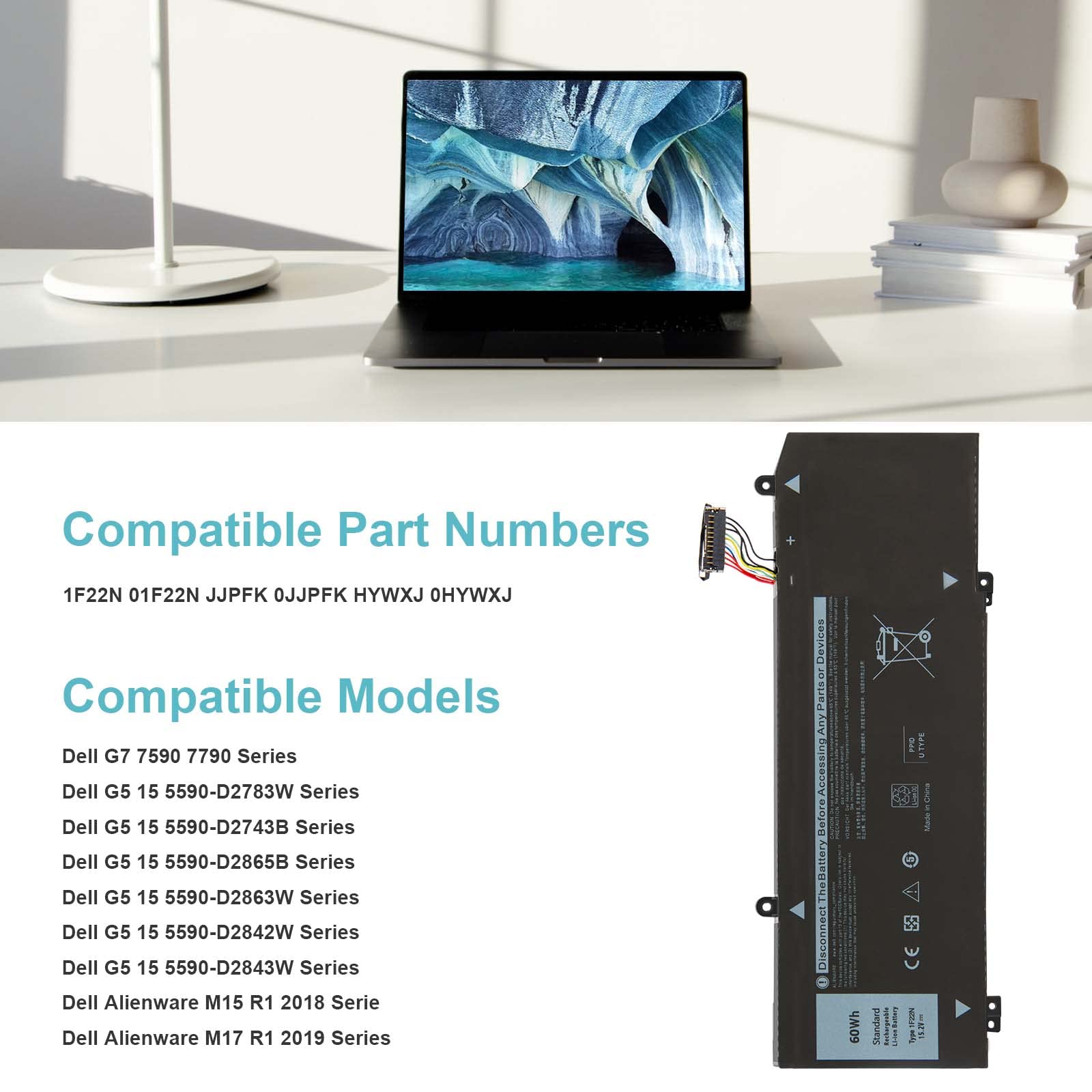 Foto 5 | Batería Portátil Fancy Buying 1f22n Para Dell Alienware M15 R1 - Venta Internacional.