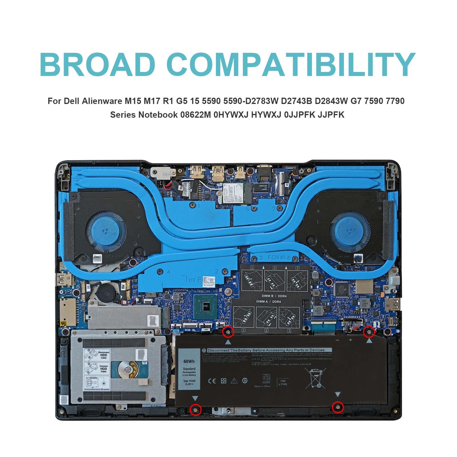 Foto 7 | Batería Portátil Fancy Buying 1f22n Para Dell Alienware M15 R1 - Venta Internacional.
