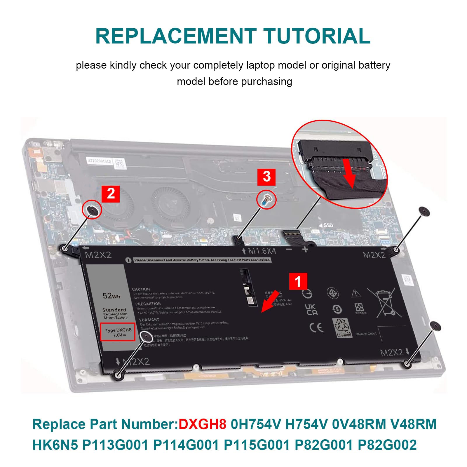Foto 3 pulgar | Battery Fancy: Comprar Dxgh8 Para Dell Xps 13 9370 9380 2019 - Venta Internacional.